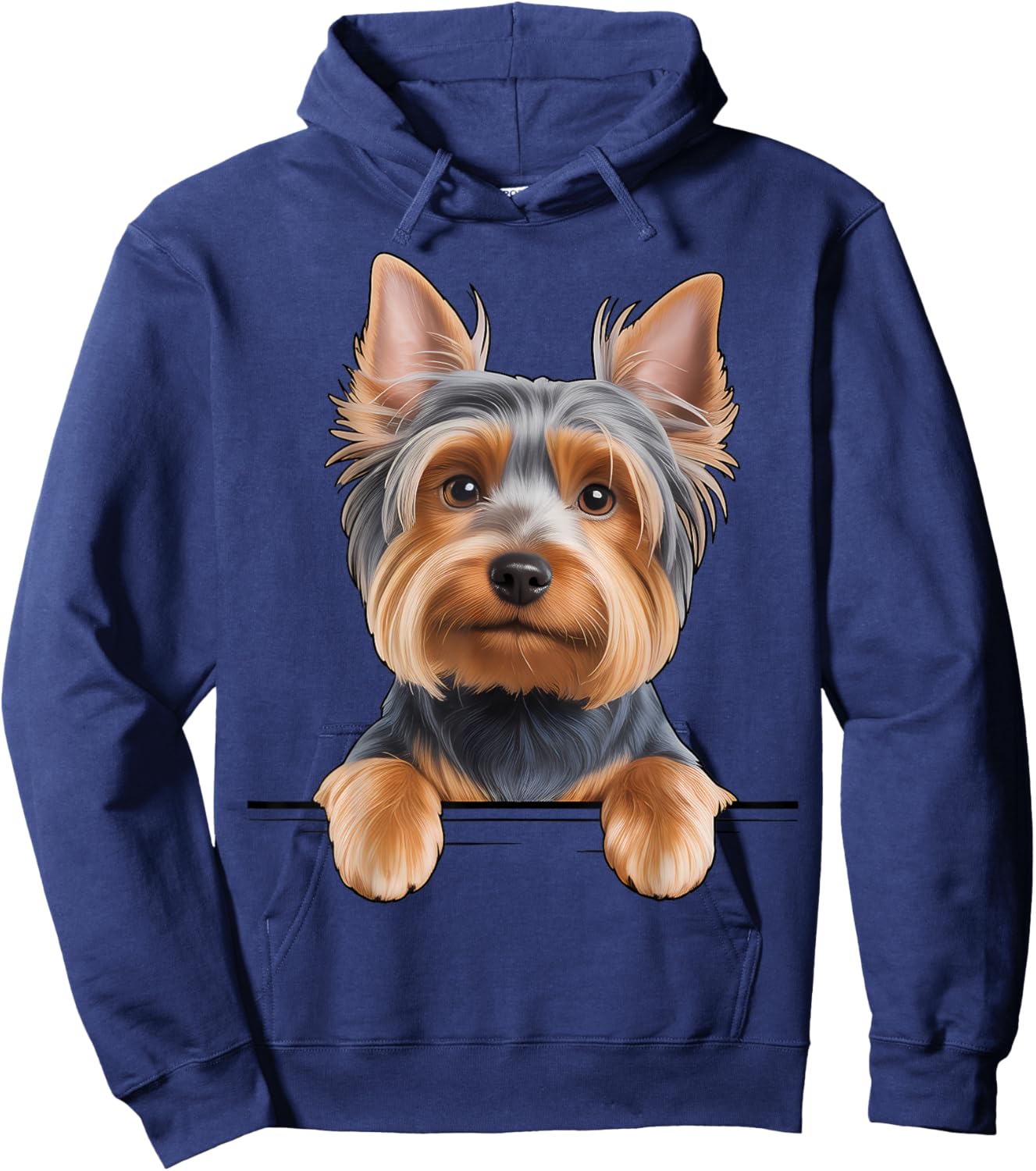 Australian Silky Terrier Cute Peeking Dog Lover Hoodie - Hoodie | Navy