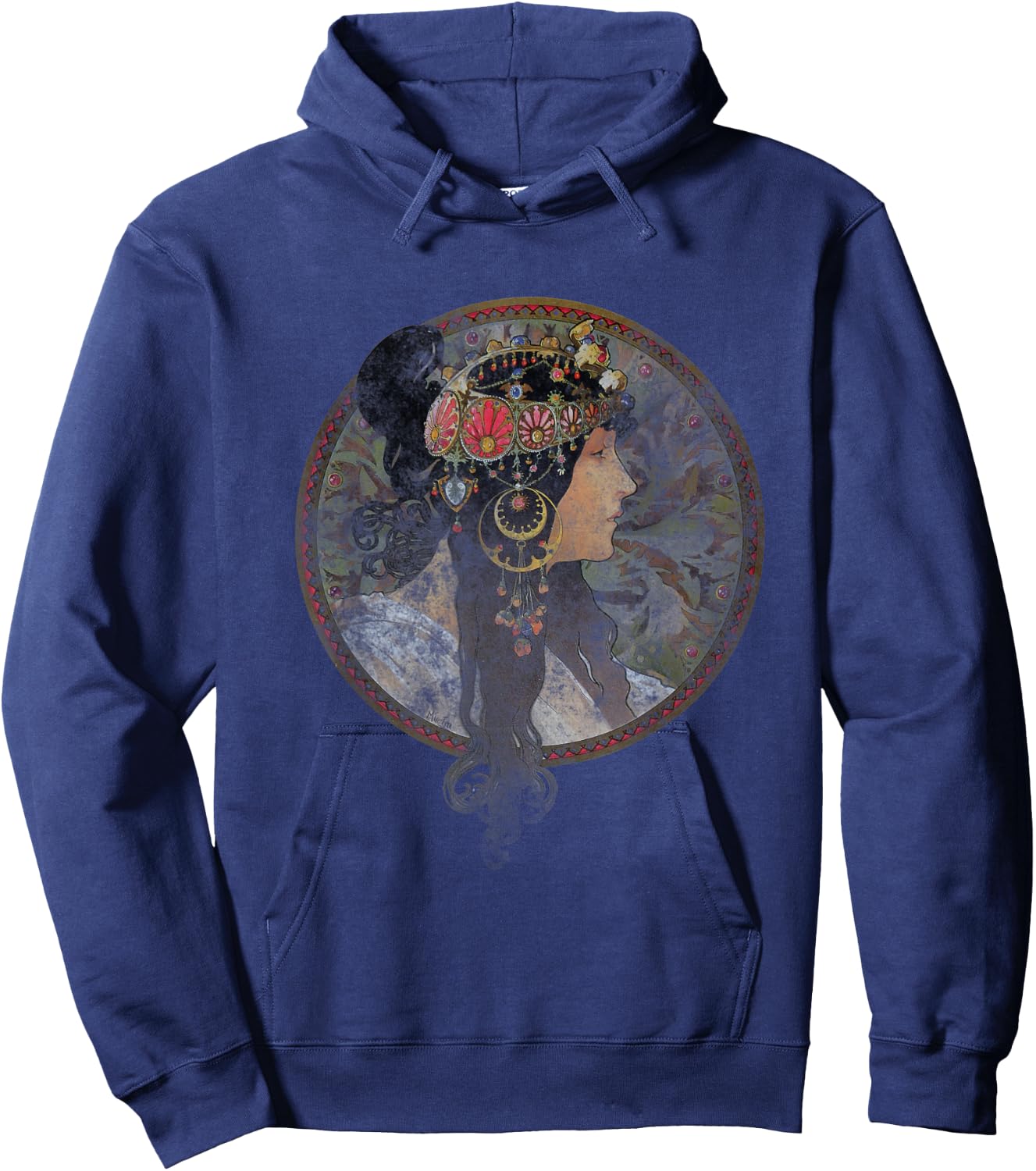 Vintage alphonse Mucha goddess shirt Art nouveau Hoodie - Hoodie | Navy