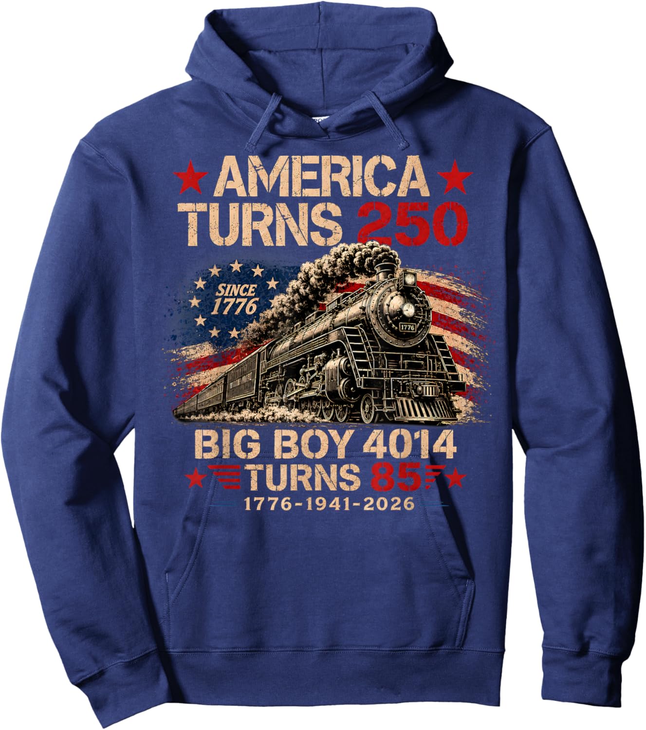 Big Boy 4014 Train America Turns 250 Years Women Hoodie - Hoodie | Navy