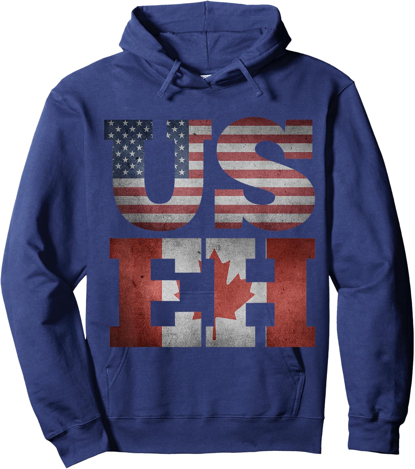 USEH Flag Funny American Canadian friends citizenship party Hoodie - Hoodie | Navy