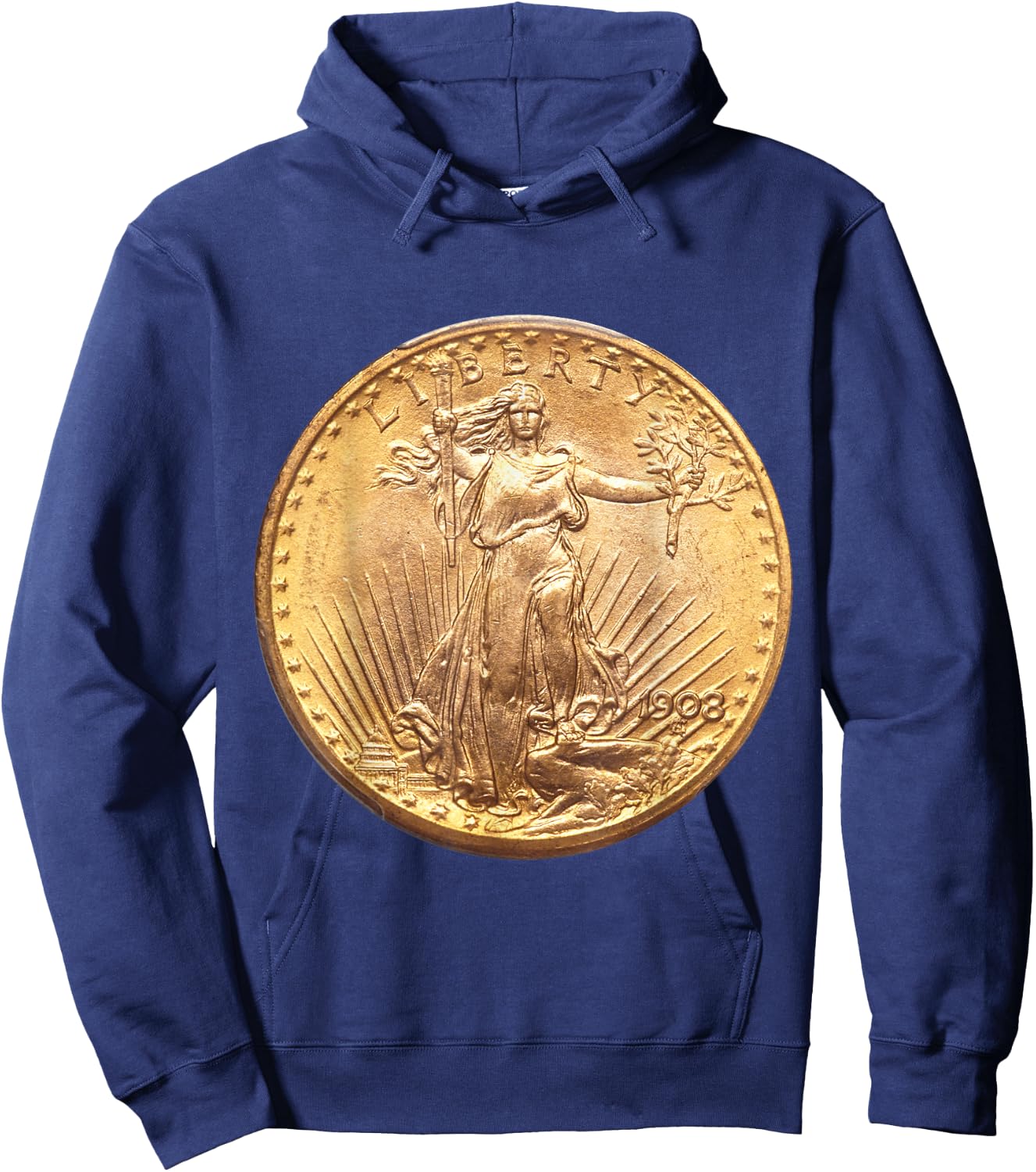 Saint-Gaudens Gold Double Eagle Coin Collecting Hoodie - Hoodie | Navy
