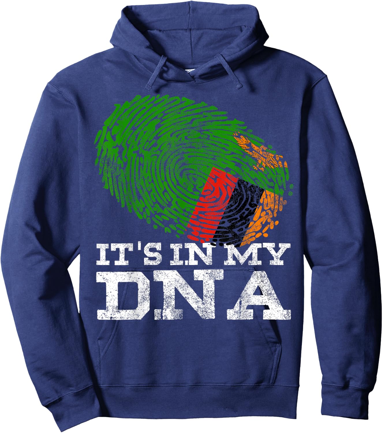 It's In My DNA Zambian African Colors Gifts Cool Zambia Flag Hoodie - Hoodie | Navy