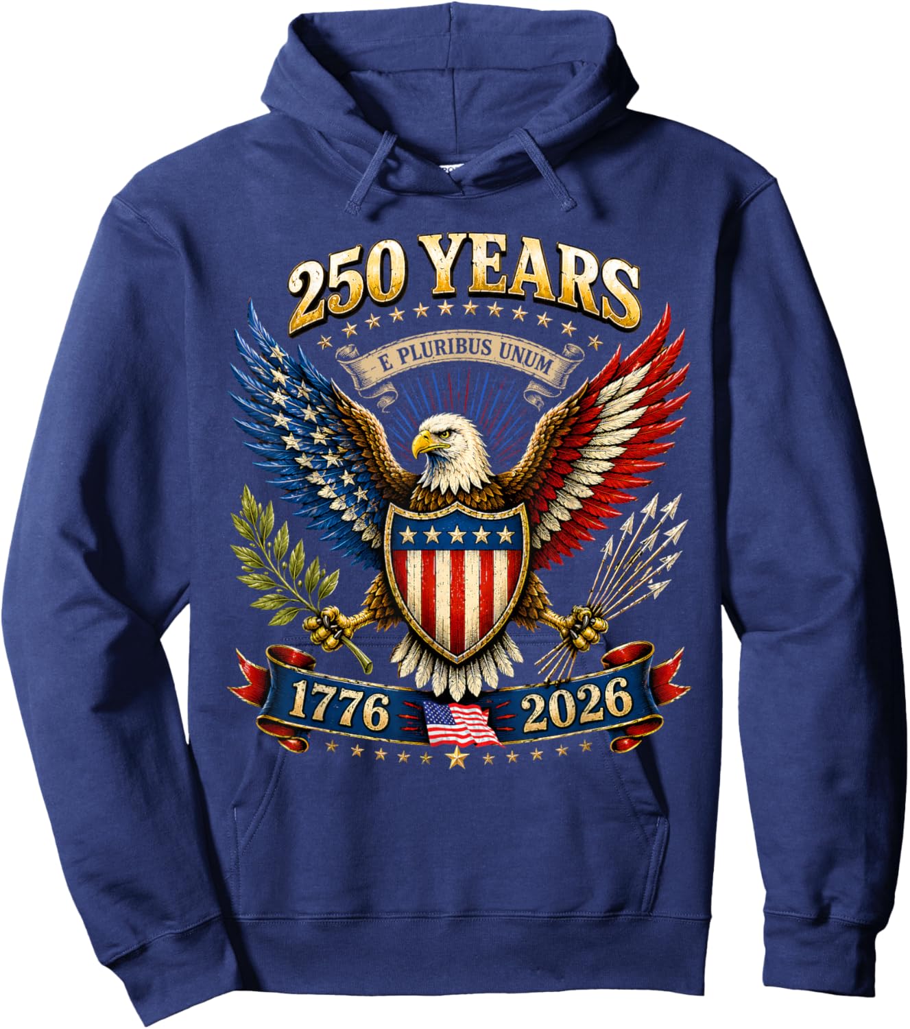 250 Years America 1776 2026 250th Anniversary 4th July Men Hoodie - Hoodie | Navy