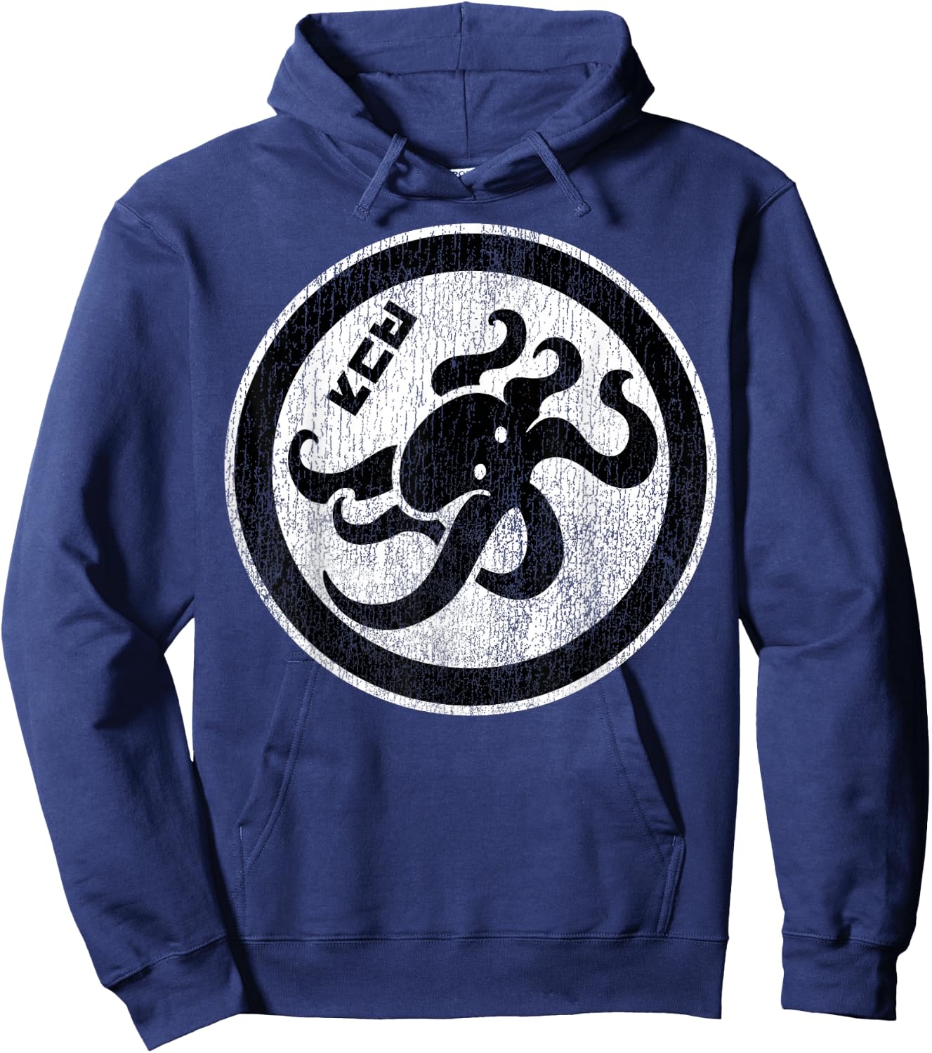 Splatoon Octopus Circle Kanji Distressed Logo Hoodie - Hoodie | Navy
