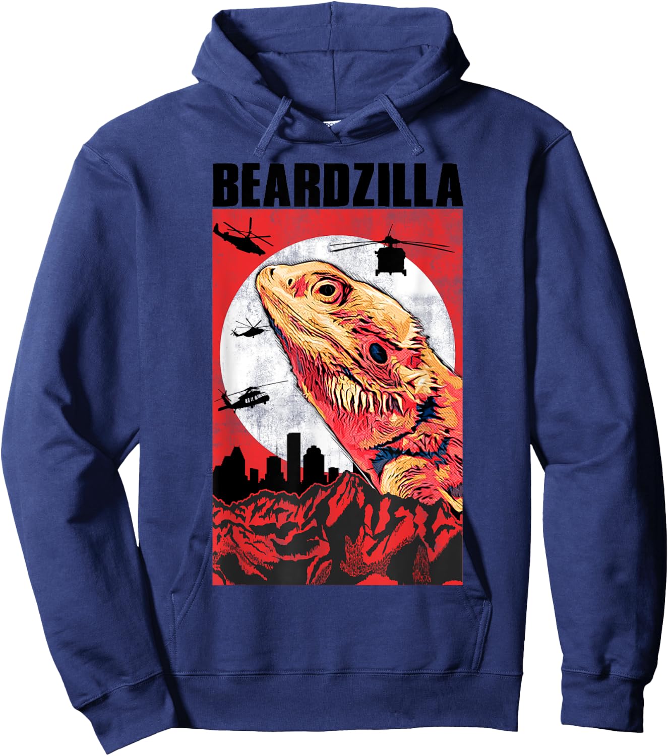 Bearded Dragon Gift Beardzilla Funny Bearded Dragon Hoodie - Hoodie | Navy
