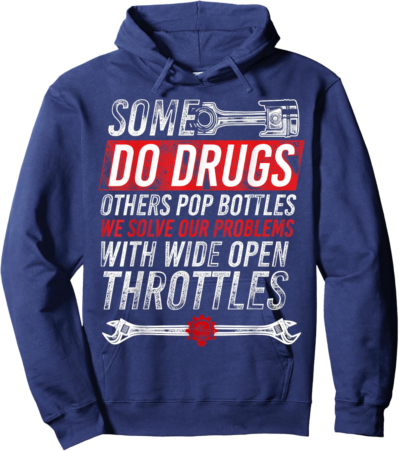 Wide Open Throttle - Car or Truck Racing Hoodie - Hoodie | Navy