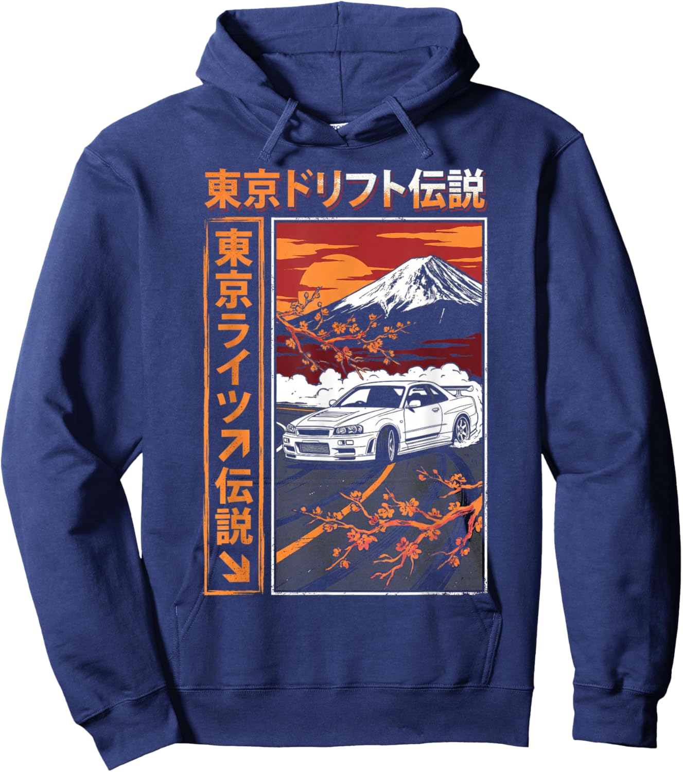Cars Shirts Men JDM Drift Race Car Japan Domestic Market Hoodie - Hoodie | Navy