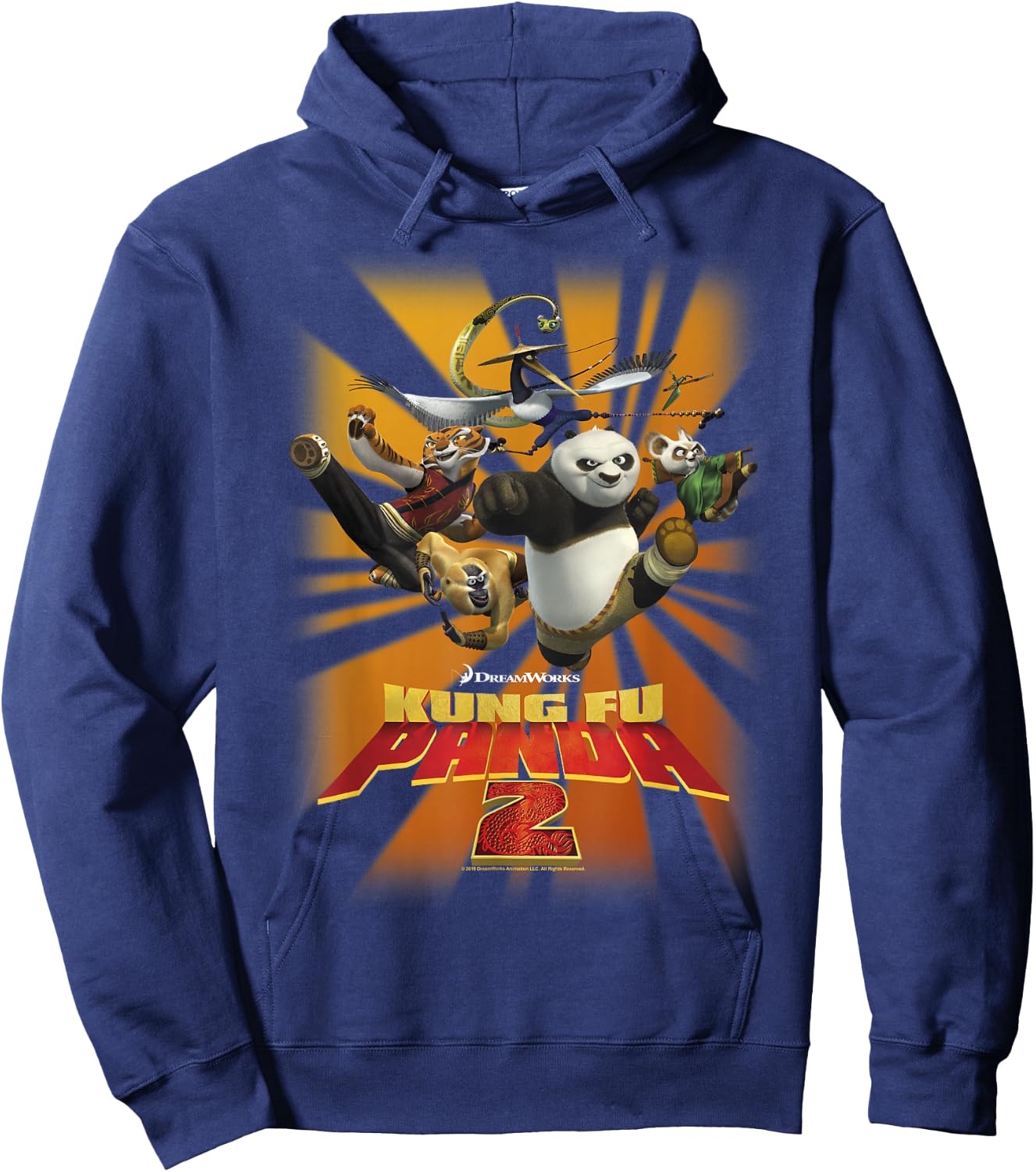 Kung Fu Panda 2 Po And The Furious Five Movie Logo Hoodie - Hoodie | Navy