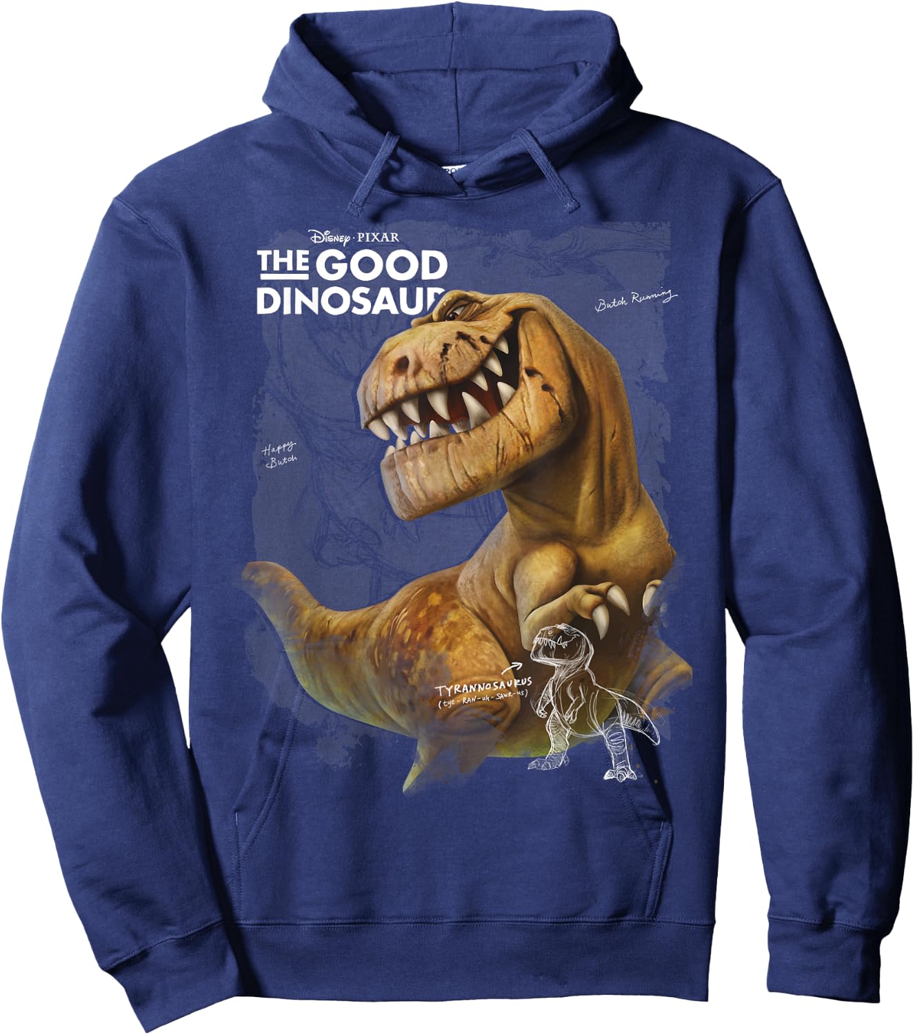 Disney Pixar The Good Dinosaur Butch Rex Overlay Portrait Hoodie - Hoodie | Navy