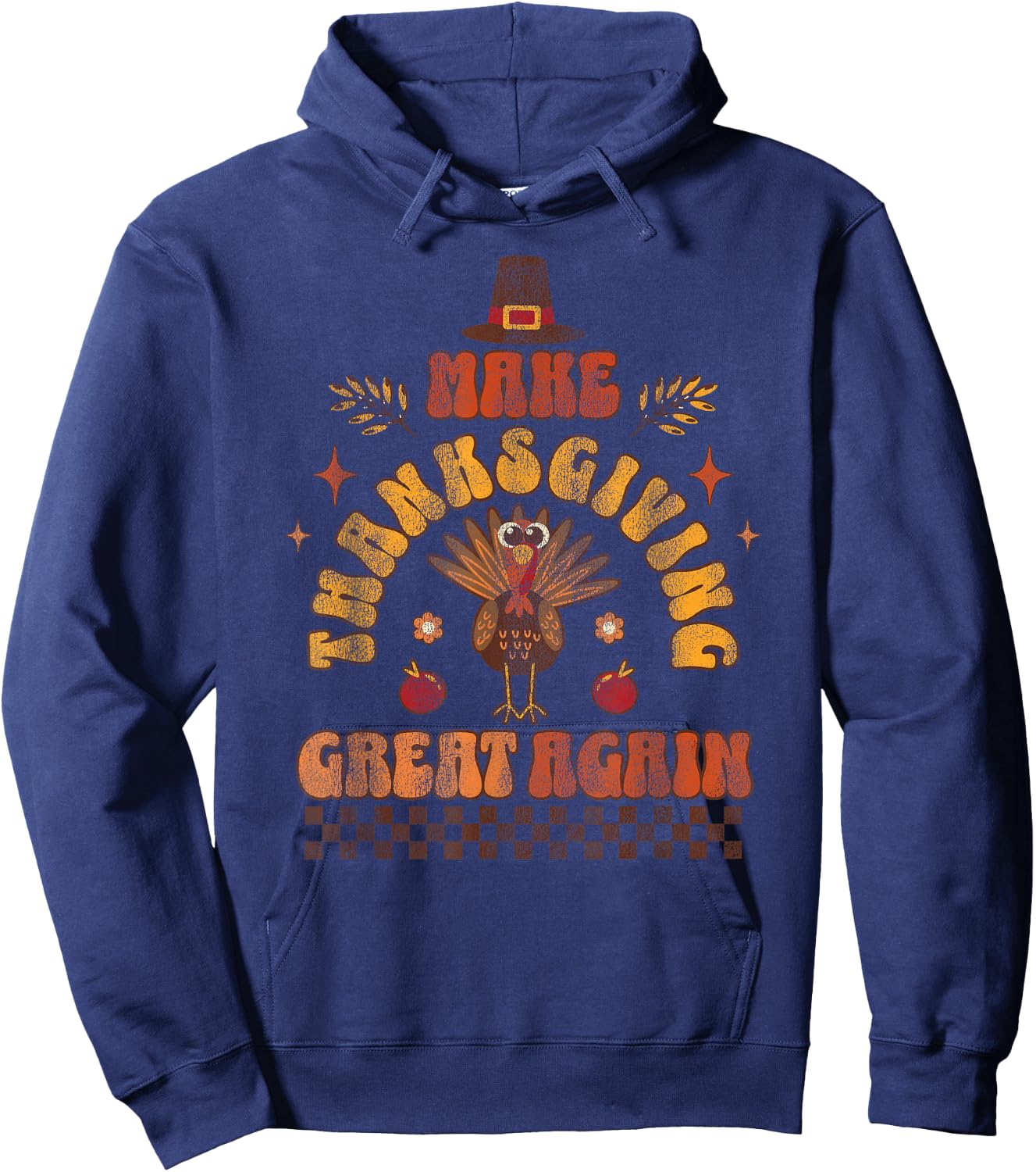 Make Thanksgiving Great Again! Funny Turkey Hoodie - Hoodie | Navy