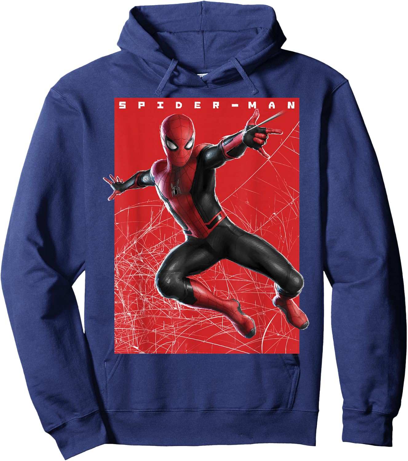 Marvel Spider-Man Far from Home Web Swinging Poster Hoodie - Hoodie | Navy