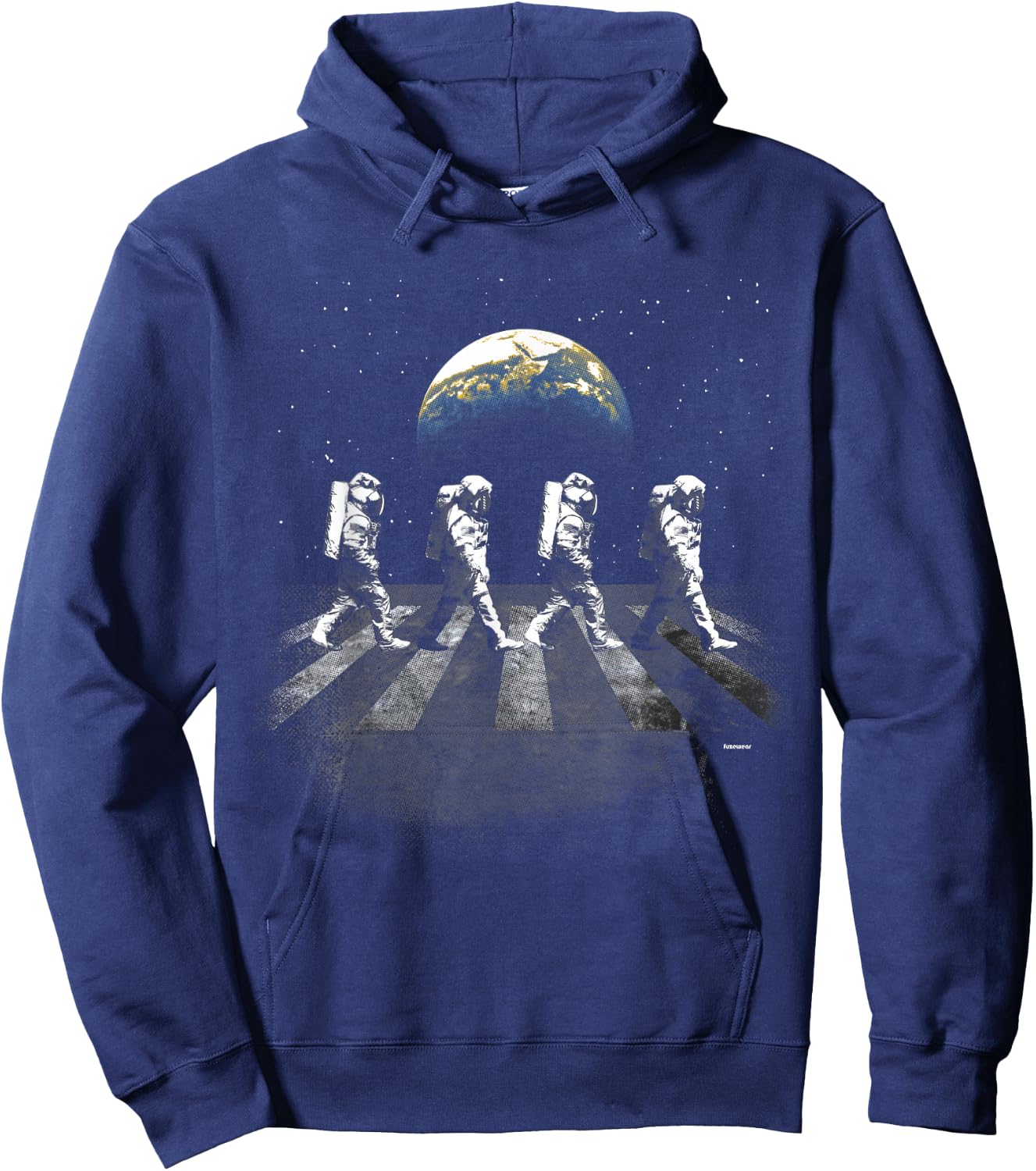 Astronauts in Walking in Space Earth Moon Hoodie - Hoodie | Navy