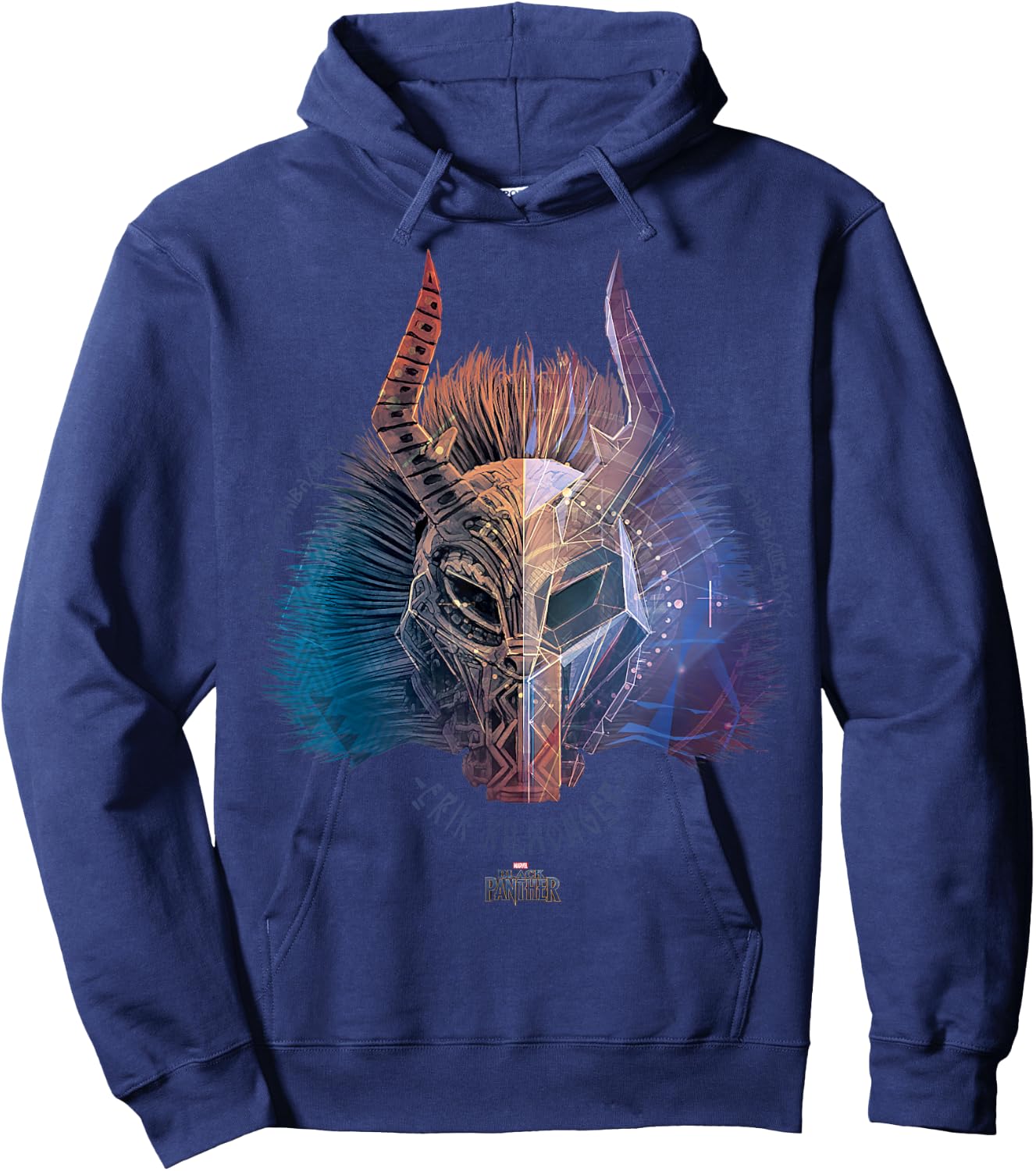 Marvel Black Panther Movie Killmonger Ombre Graphic Hoodie - Hoodie | Navy