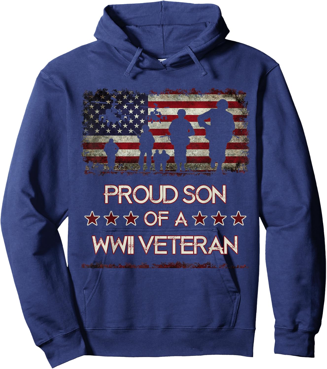 Proud Son Of A WWII Veteran World War 2 Veterans Hoodie - Hoodie | Navy