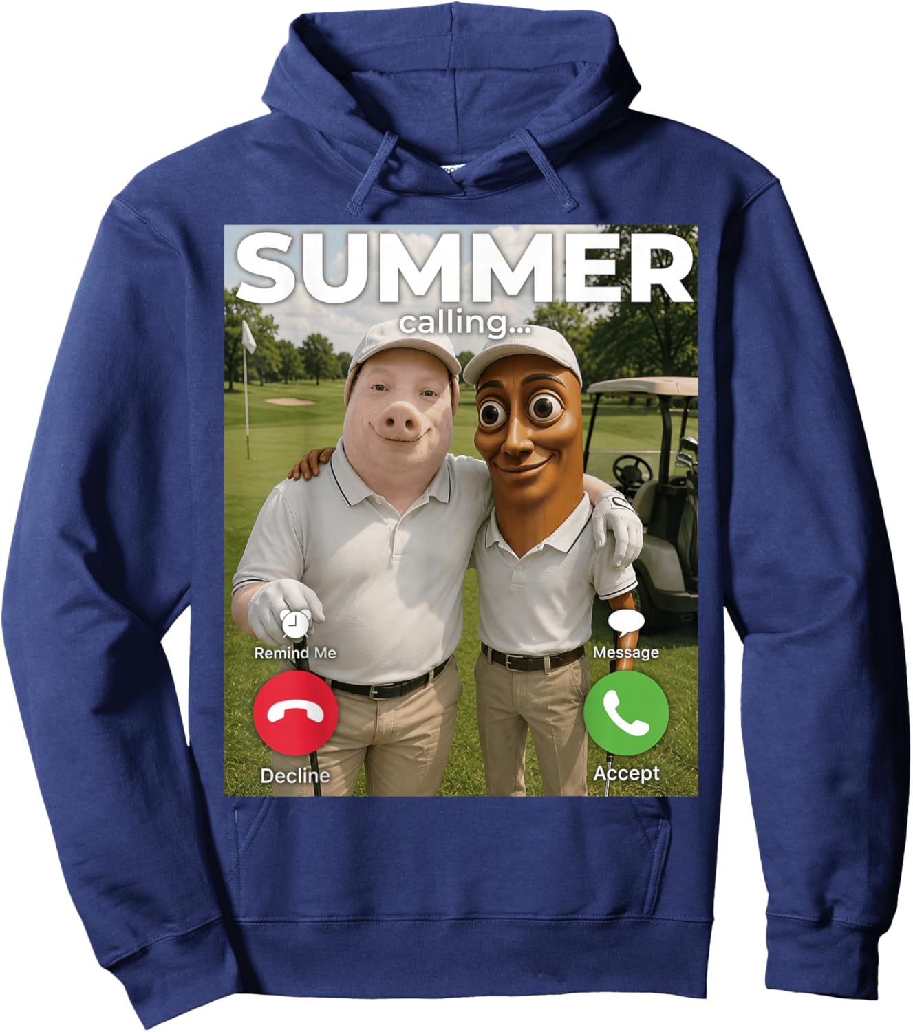 Tung Sahur John Pork Golf Season is Calling Summer Brainrot Hoodie - Hoodie | Navy