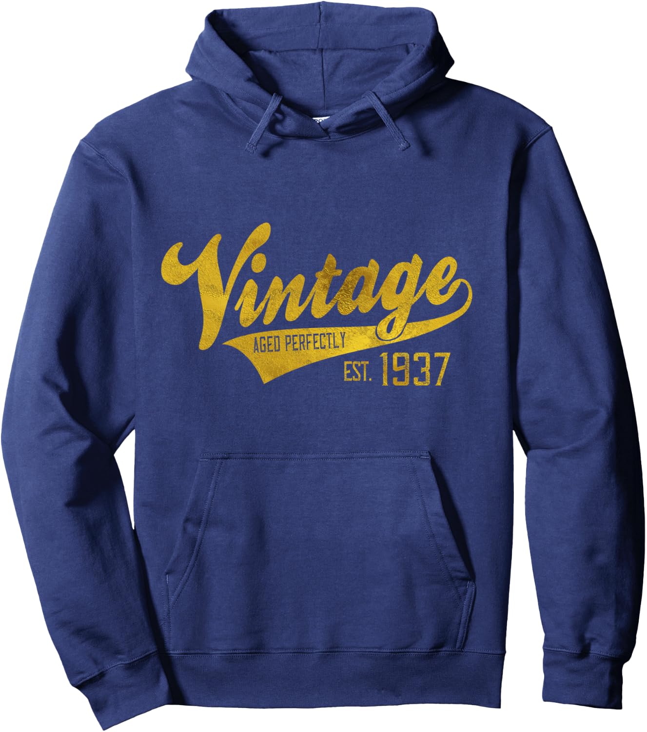 Vintage Est 1937 82 yrs old B-day 82nd Birthday Gift Hoodie - Hoodie | Navy