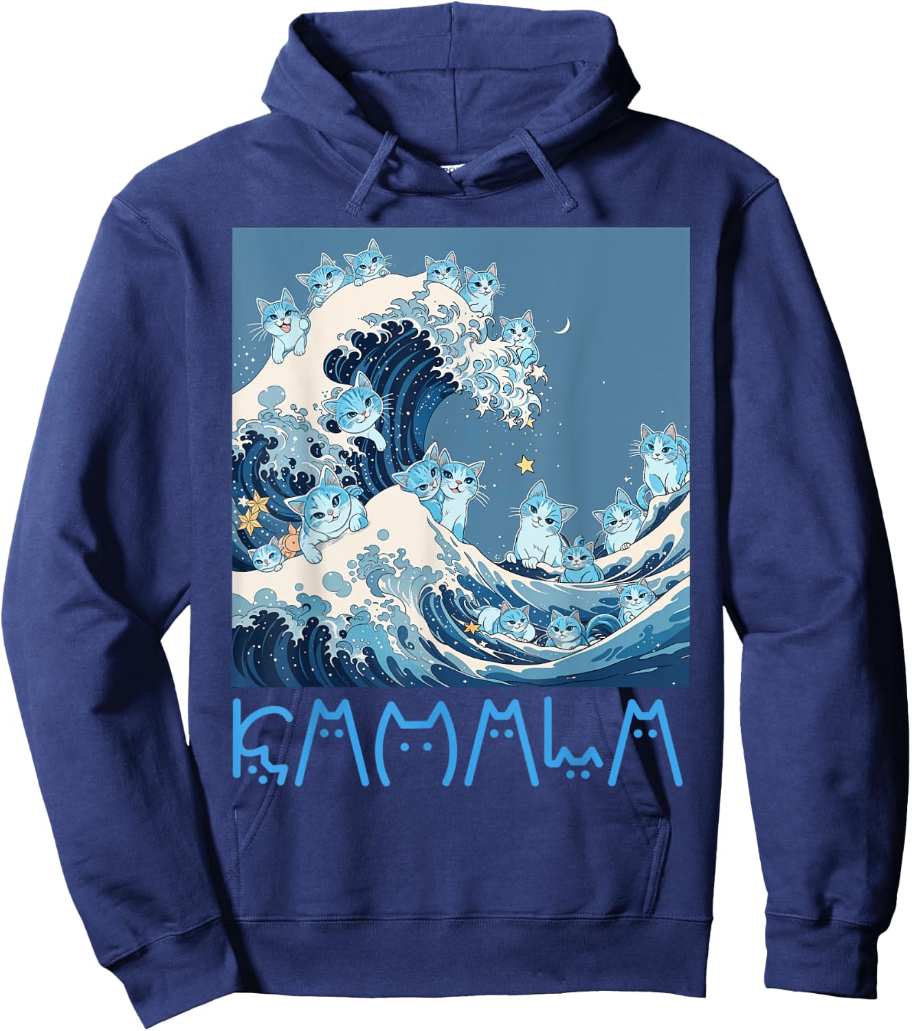 Kamala Harris Blue Cats Wave - Funny for Cat Owners Men Women Girls Kids Hoodie - Hoodie | Navy