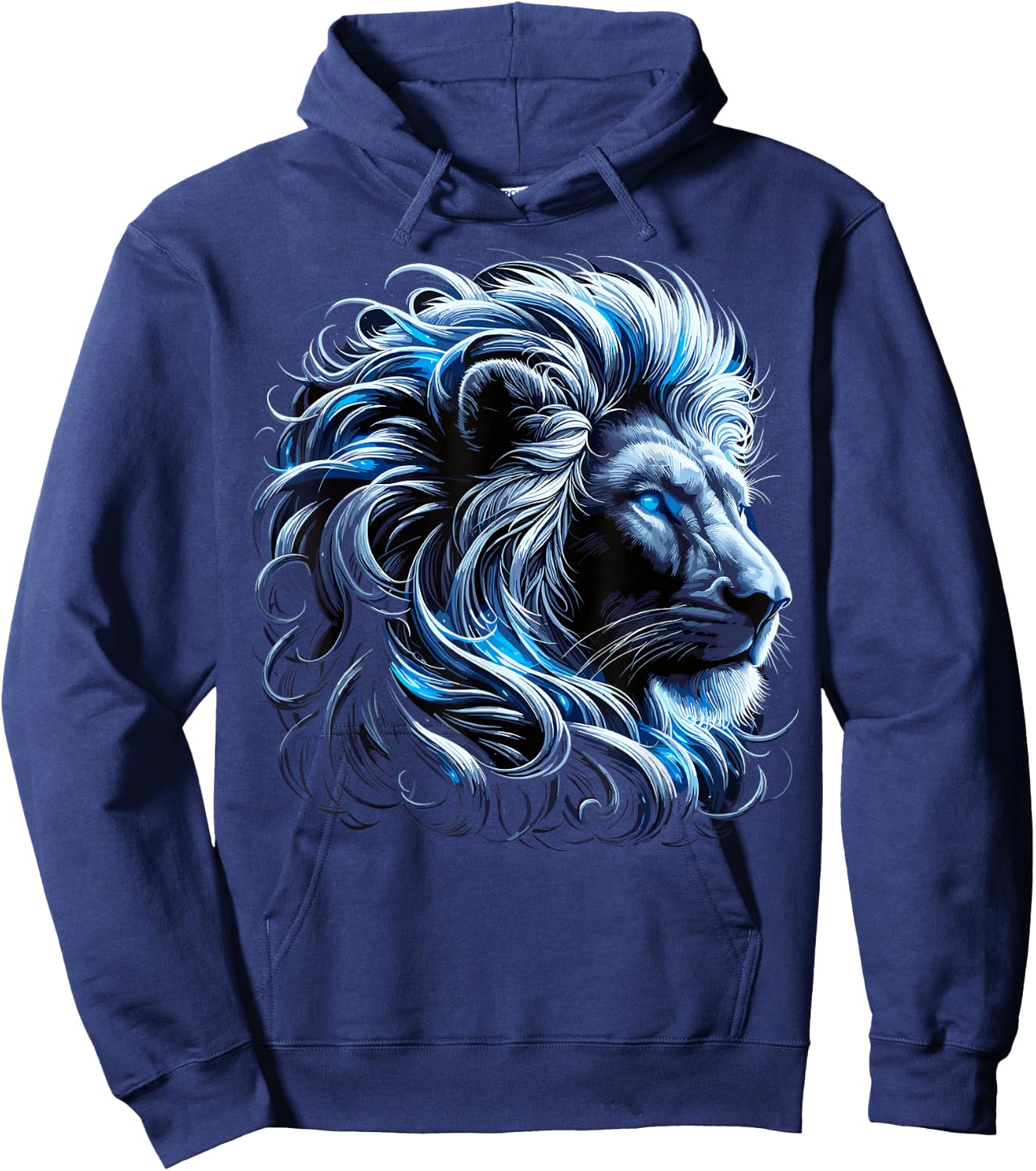 Lion Blue Eyes Zoo Animal Lion Hoodie - Hoodie | Navy