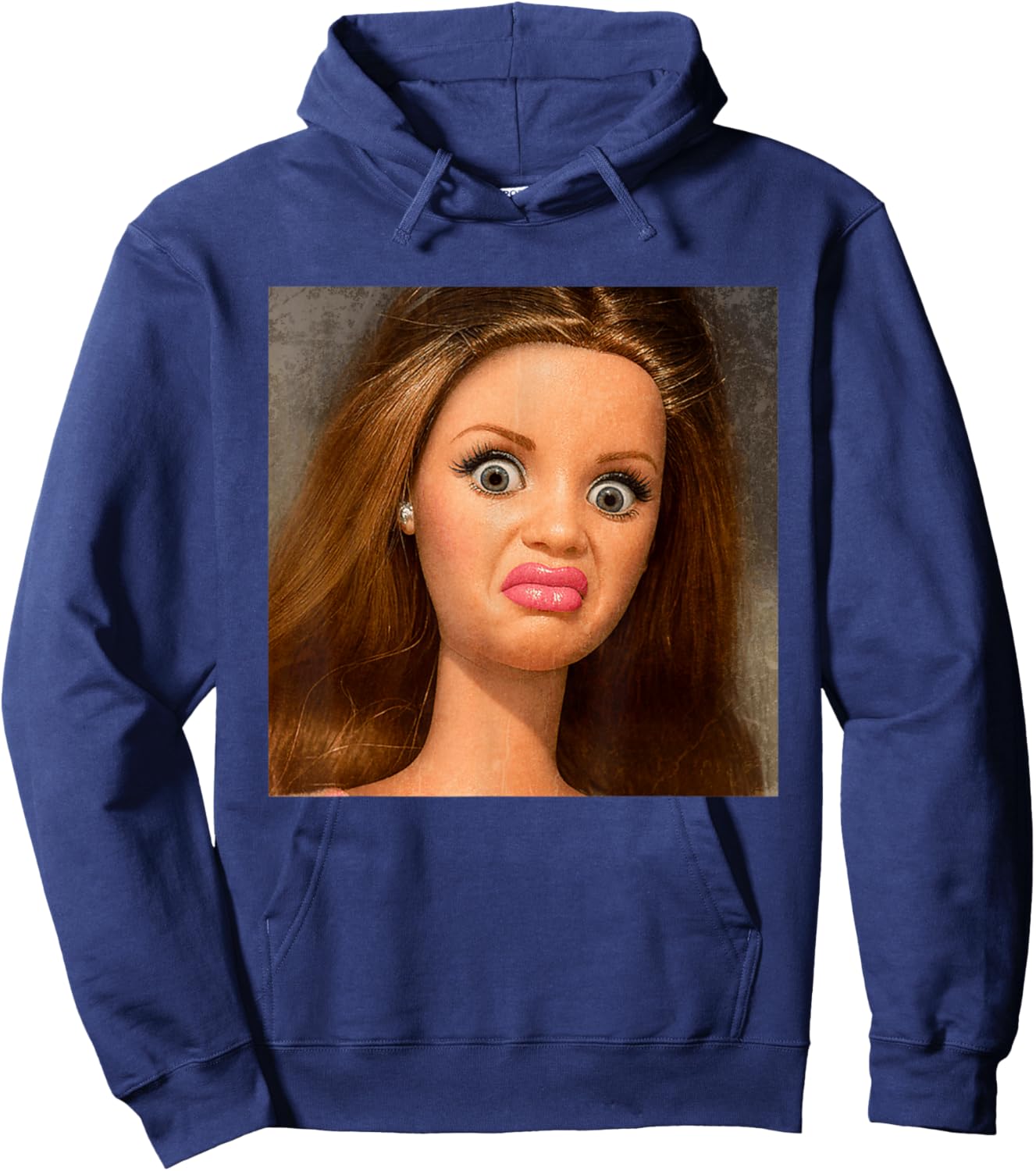 Funny Hilarious Disgusting Doll face Meme Hoodie - Hoodie | Navy