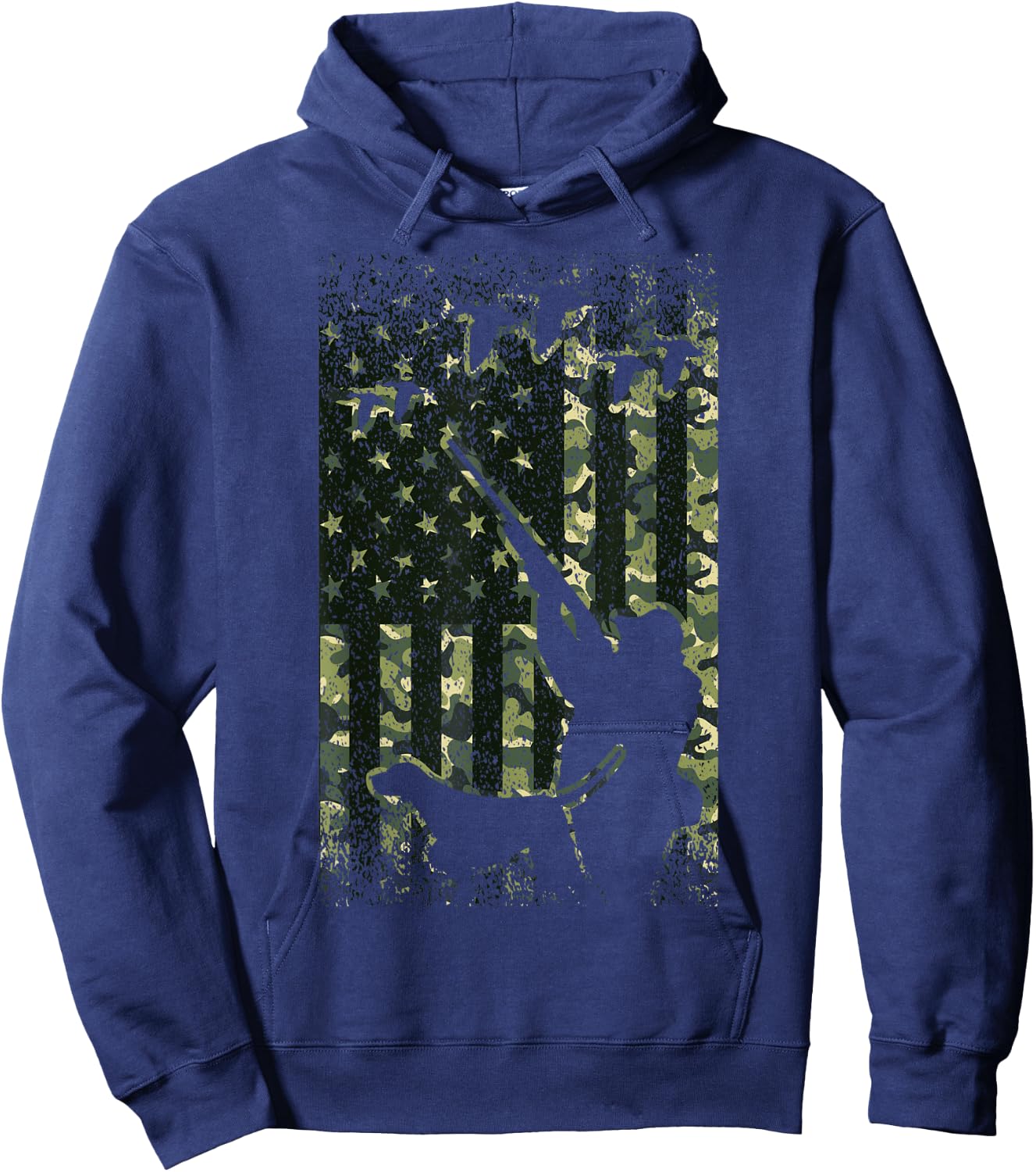 Duck Hunting Shirts American Flag Hunter Camo Gifts Hoodie - Hoodie | Navy