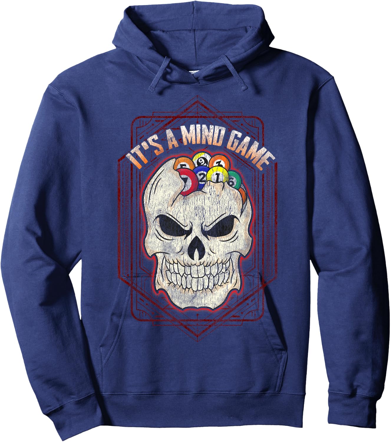 Billiards Skull Pool Balls It's a Mind Game Hoodie - Hoodie | Navy