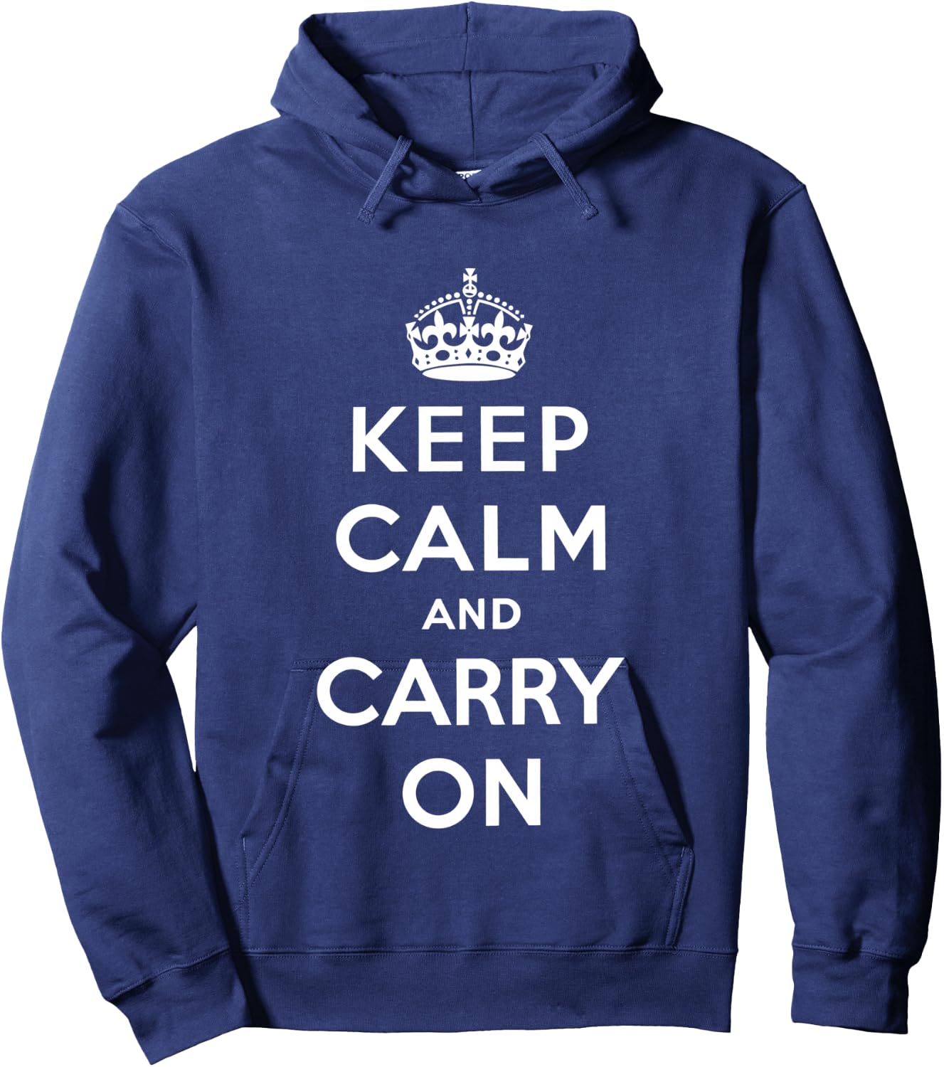 Keep Calm and Carry On Vintage retro poster print Hoodie - Hoodie | Navy