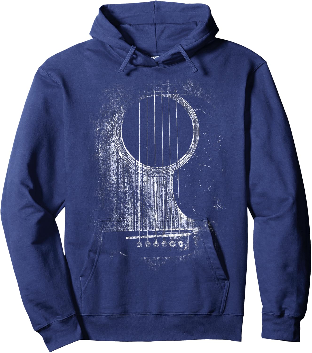 Acoustic Guitar Player Six String Classic Rock & Roll Hoodie - Hoodie | Navy