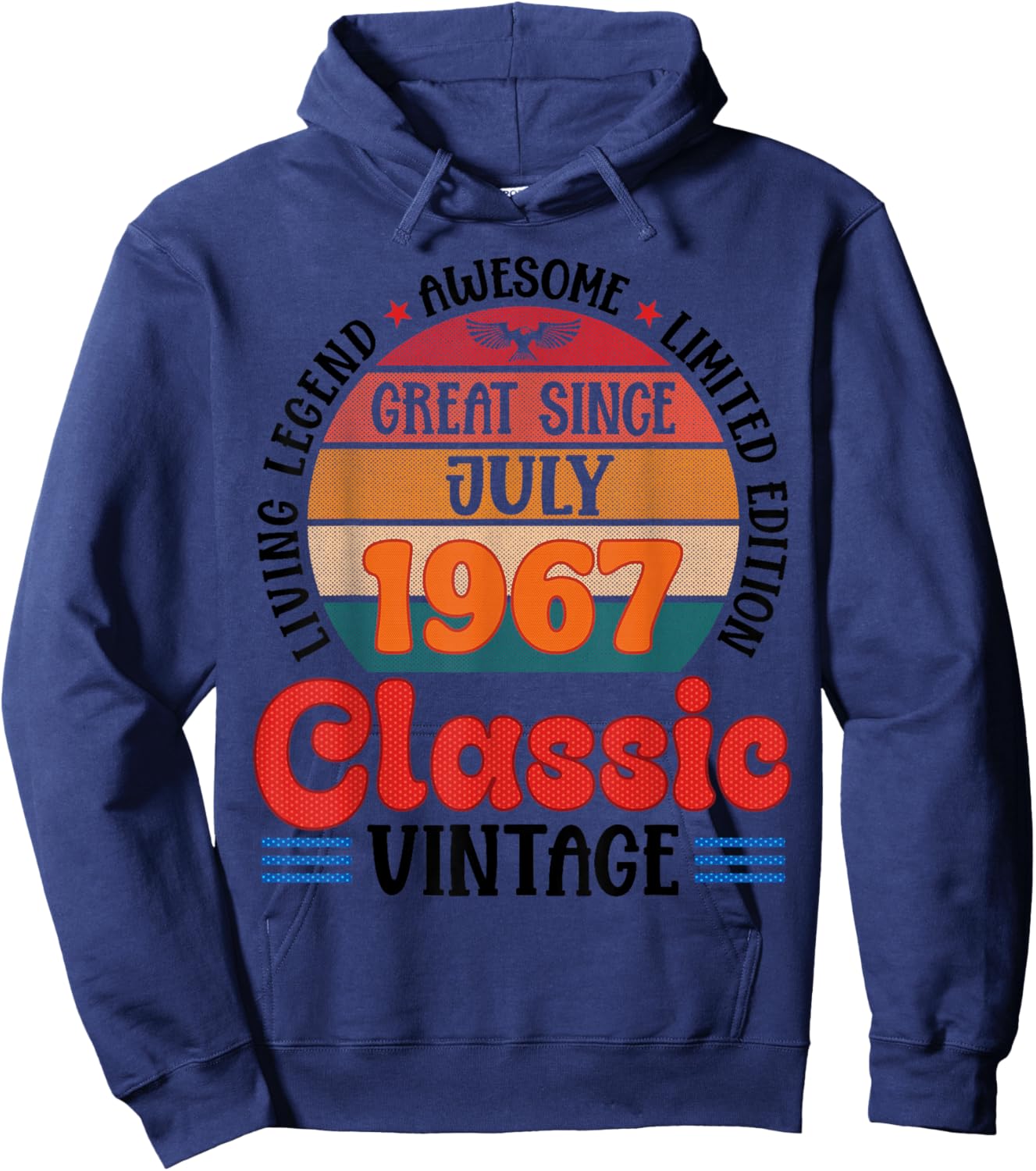 Great Since July 1967 Classic Vintage Legend At 59 Years Old Hoodie - Hoodie | Navy
