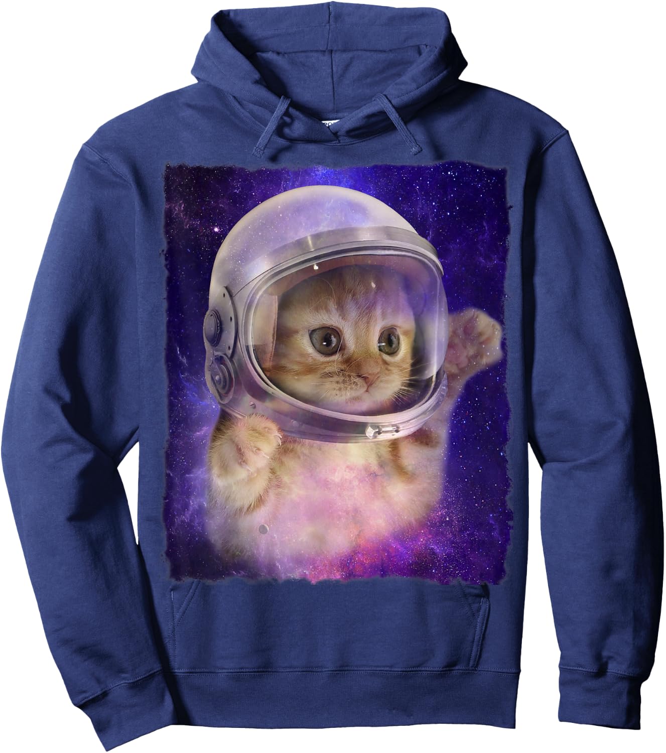 Cute Space Cat Astronaut Kitty Space Helmet Deep Space Men Women Girls Kids Hoodie - Hoodie | Navy
