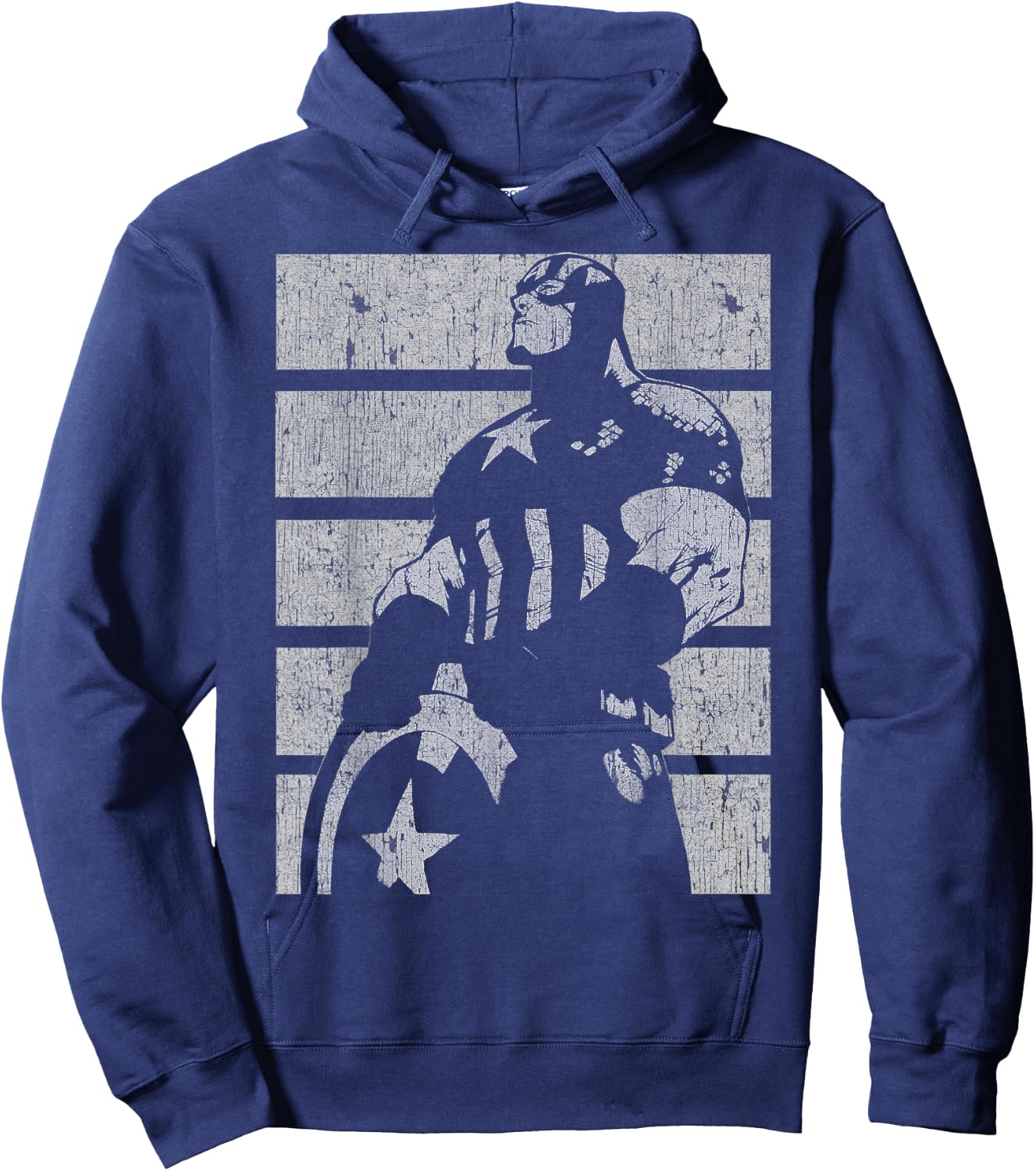 Marvel Avengers Vintage Captain America Retro Silhouette Small Hoodie - Hoodie | Navy