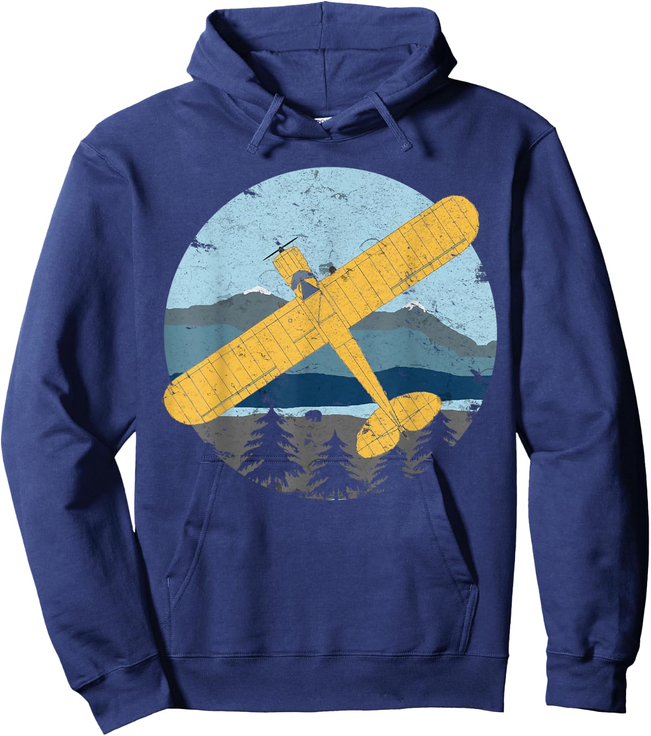 Cub Light Airplane Vintage Retro Bushflying Pilot Hoodie - Hoodie | Navy