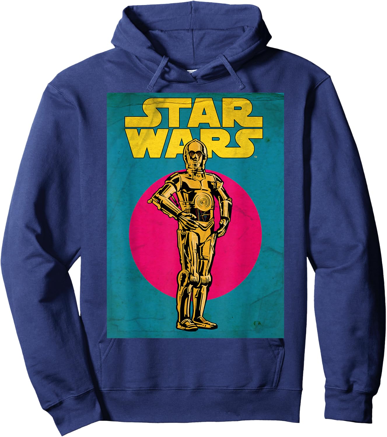 Star Wars C-3PO Vintage Trading Card Graphic Hoodie - Hoodie | Navy