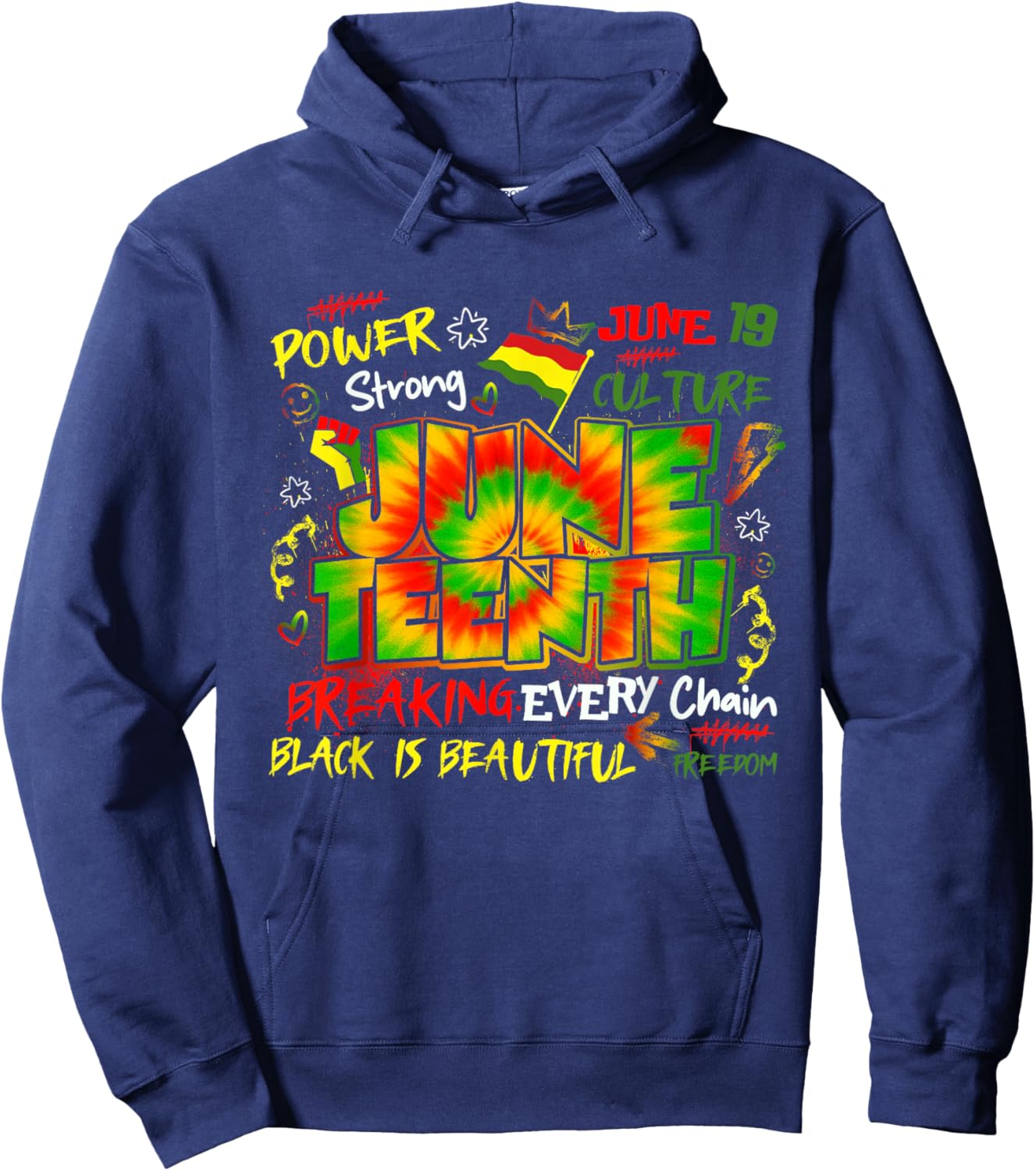 Juneteenth Breaking Every Chain Since 1865 Freedom Day Hoodie - Hoodie | Navy