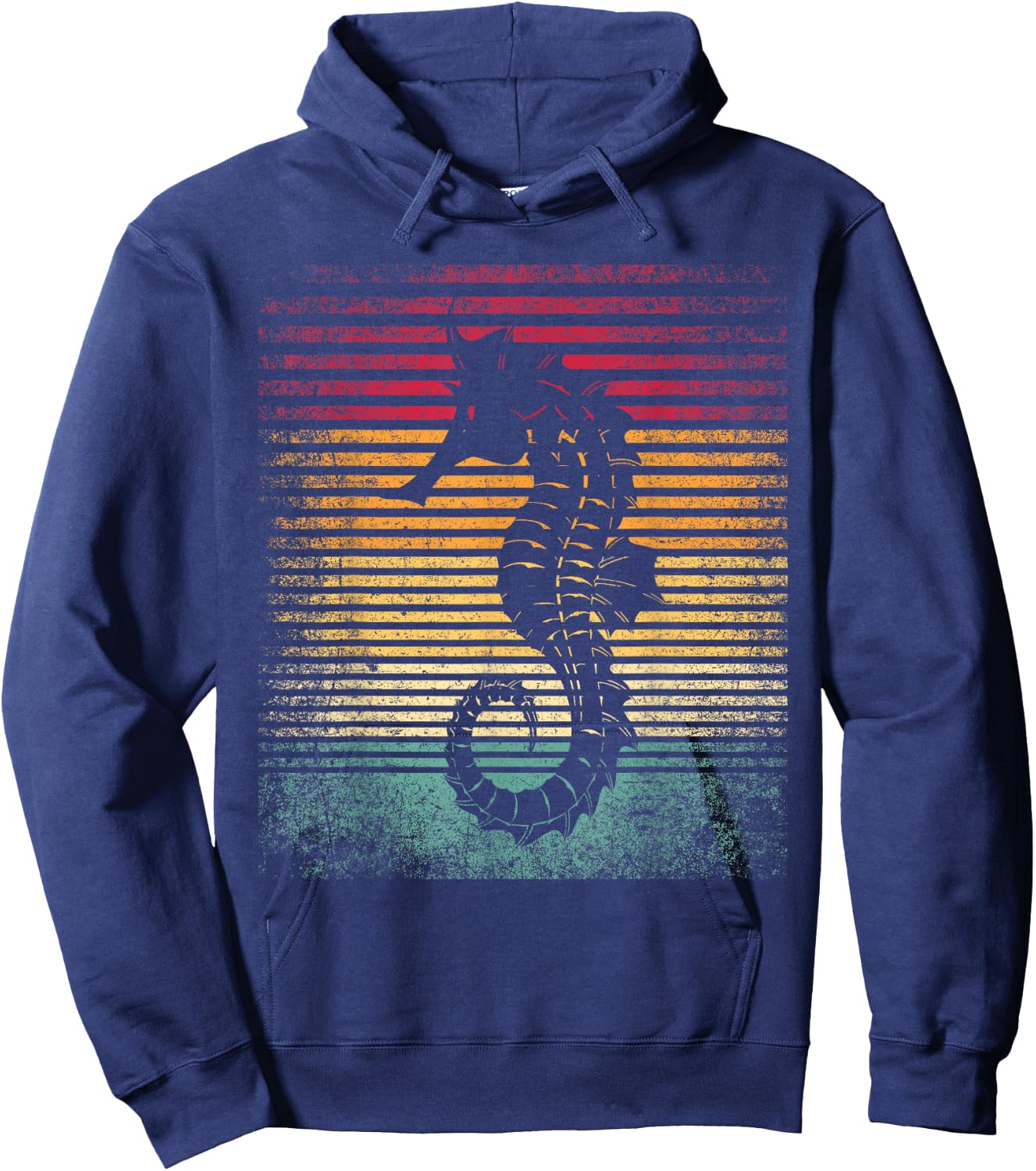 Vintage Retro Seahorse Funny 70's 80's Style Men Women Gift Hoodie - Hoodie | Navy
