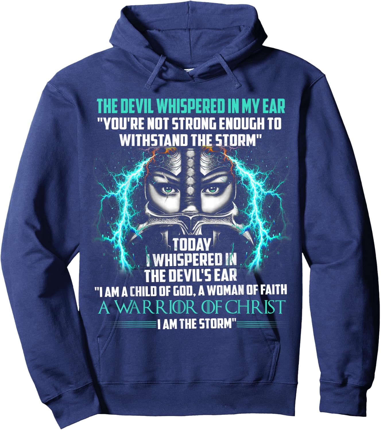 Women Knight Templar I Am A Child Of God A Warrior Of Christ Hoodie - Hoodie | Navy
