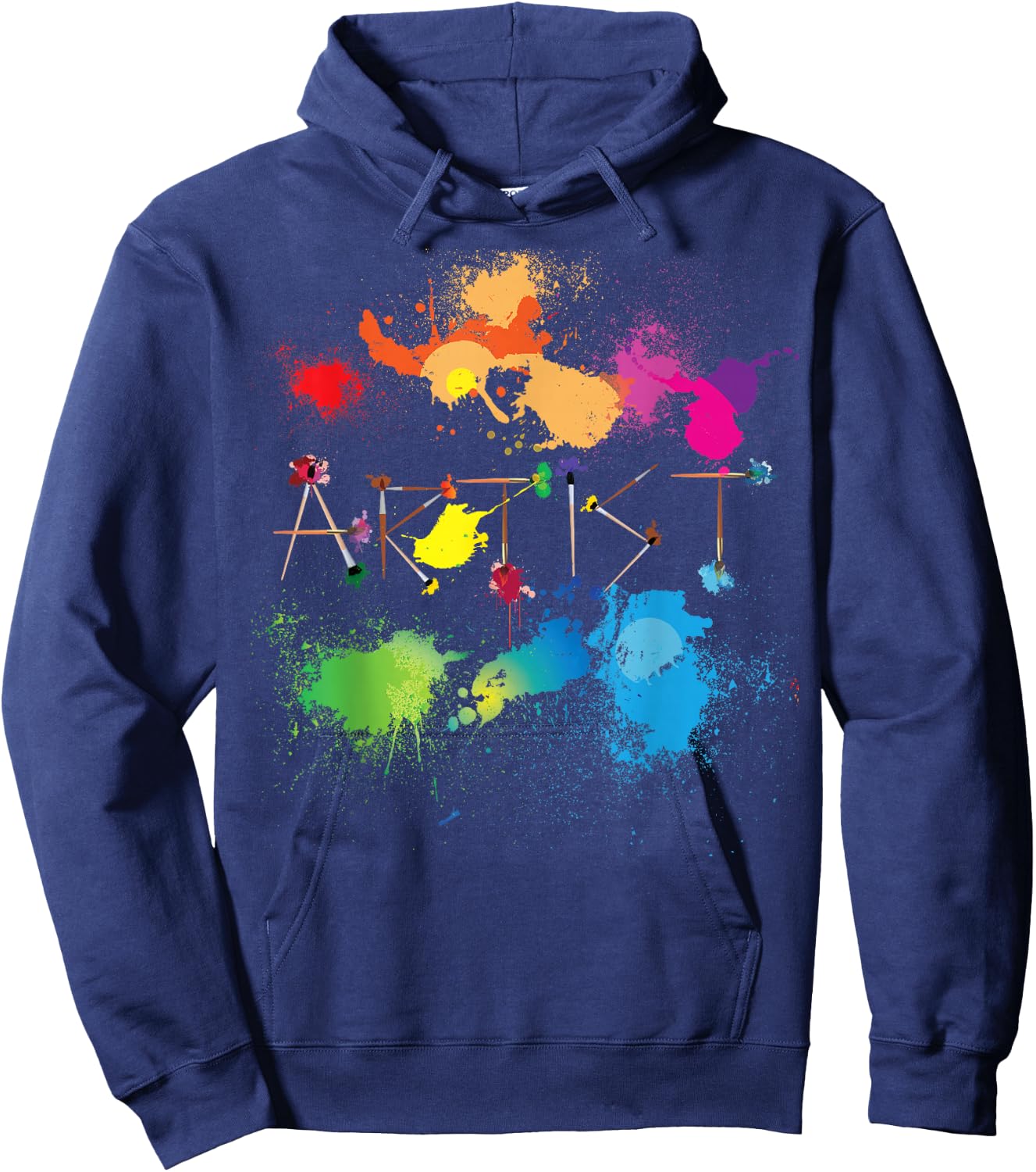 Artist Messy Painters Funny Paint Splatter Art Hoodie - Hoodie | Navy