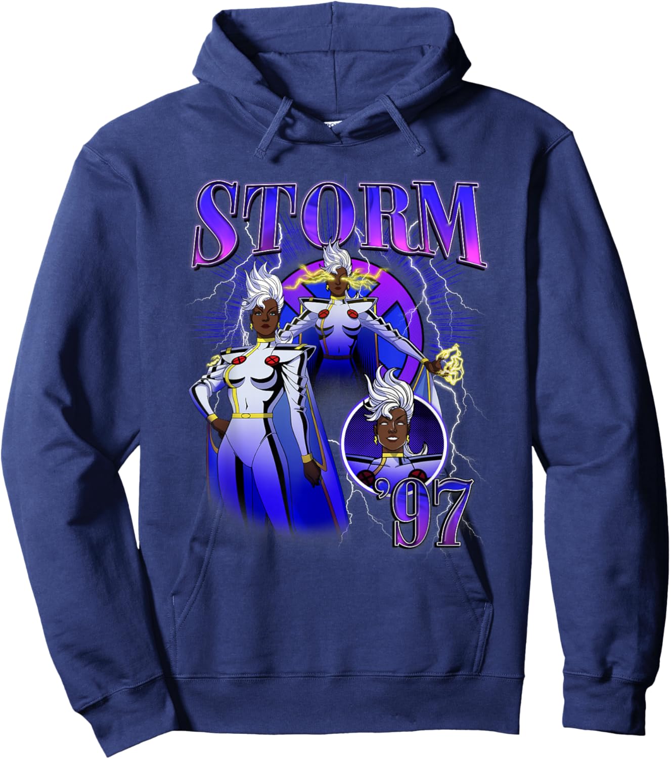 Marvel X-Men '97 Storm Ororo Munroe Lightning Bolt Retro Hoodie - Hoodie | Navy