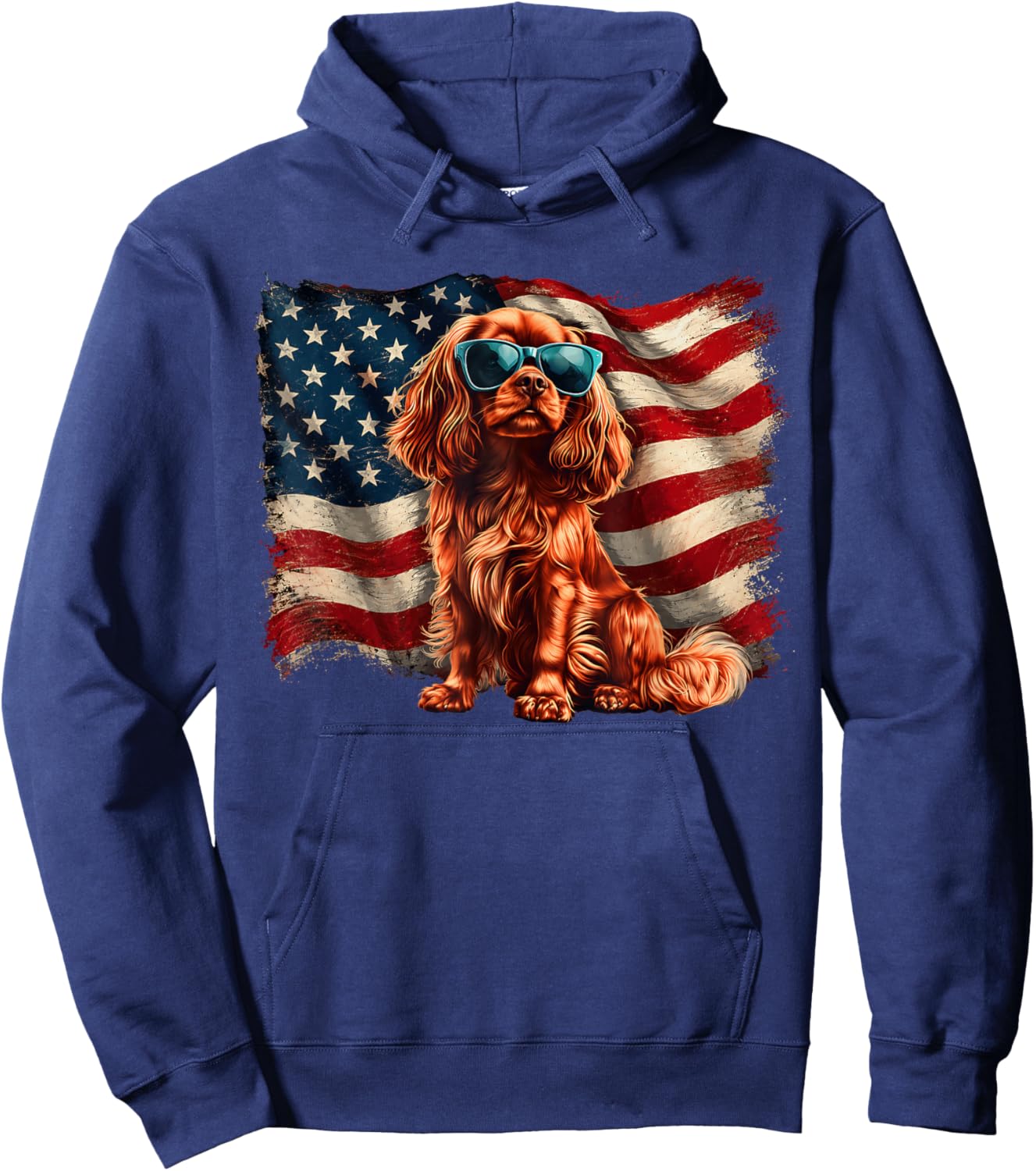 Cavalier King Charles Merica 4th of July Hoodie - Hoodie | Navy