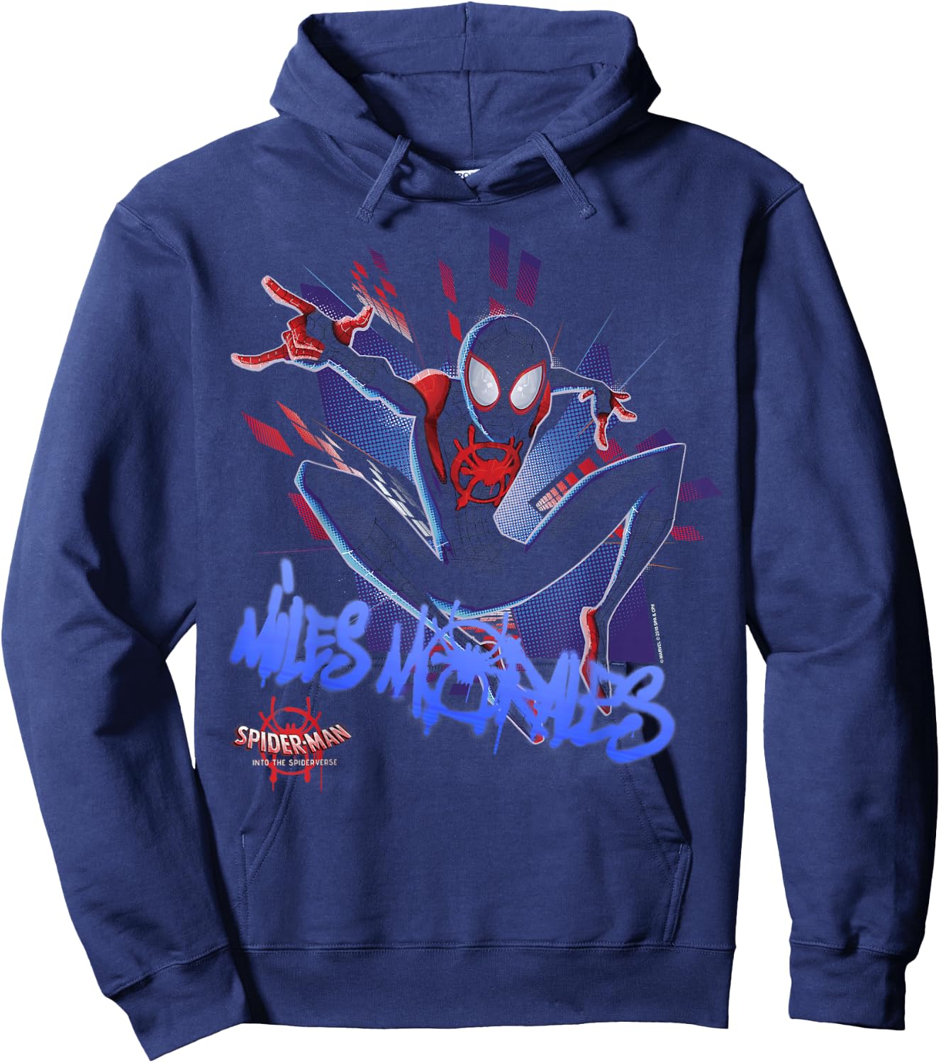 Marvel Spider-Man Spiderverse Graffiti Explosion Small Hoodie - Hoodie | Navy