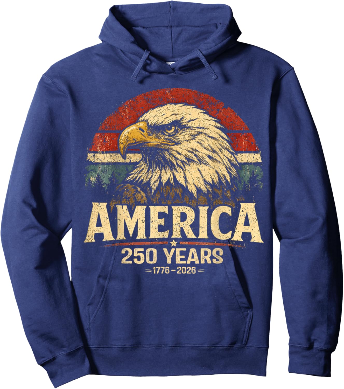 America Retro 250 Years 250th Anniversary USA 1776 2026 Hoodie - Hoodie | Navy