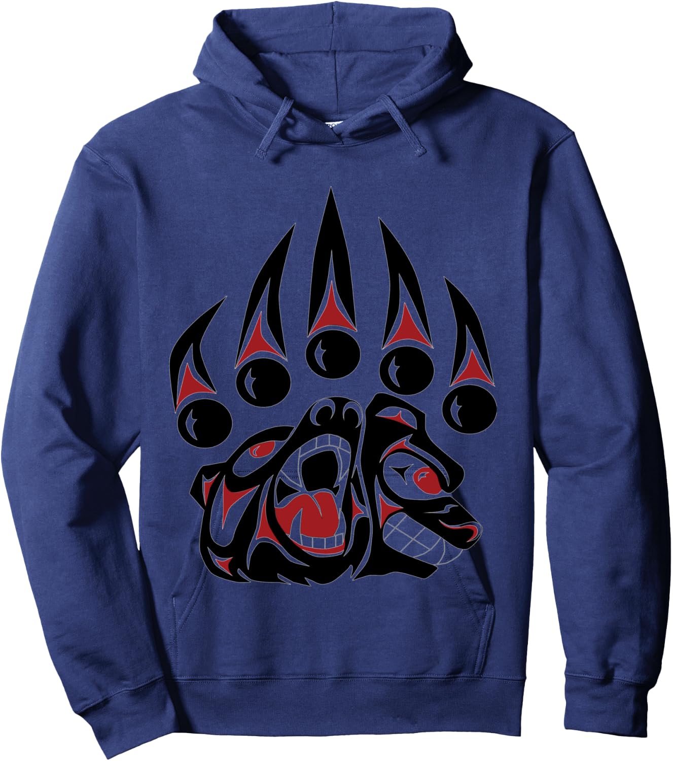 Native American Bear Claw Long Sleeved Shirt Hoodie - Hoodie | Navy