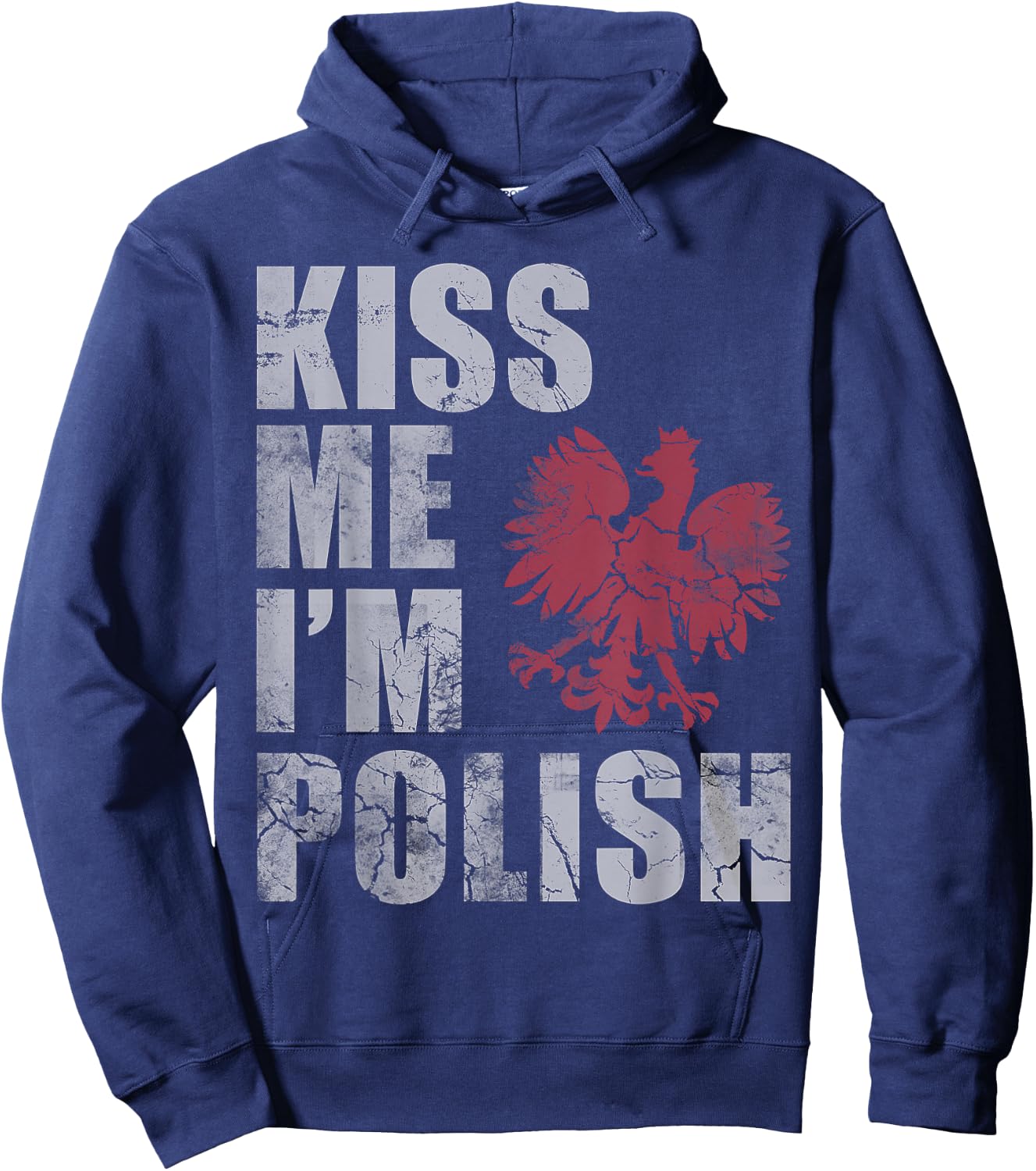 Kiss Me I'm Polish Poland Polska Gift Hoodie - Hoodie | Navy