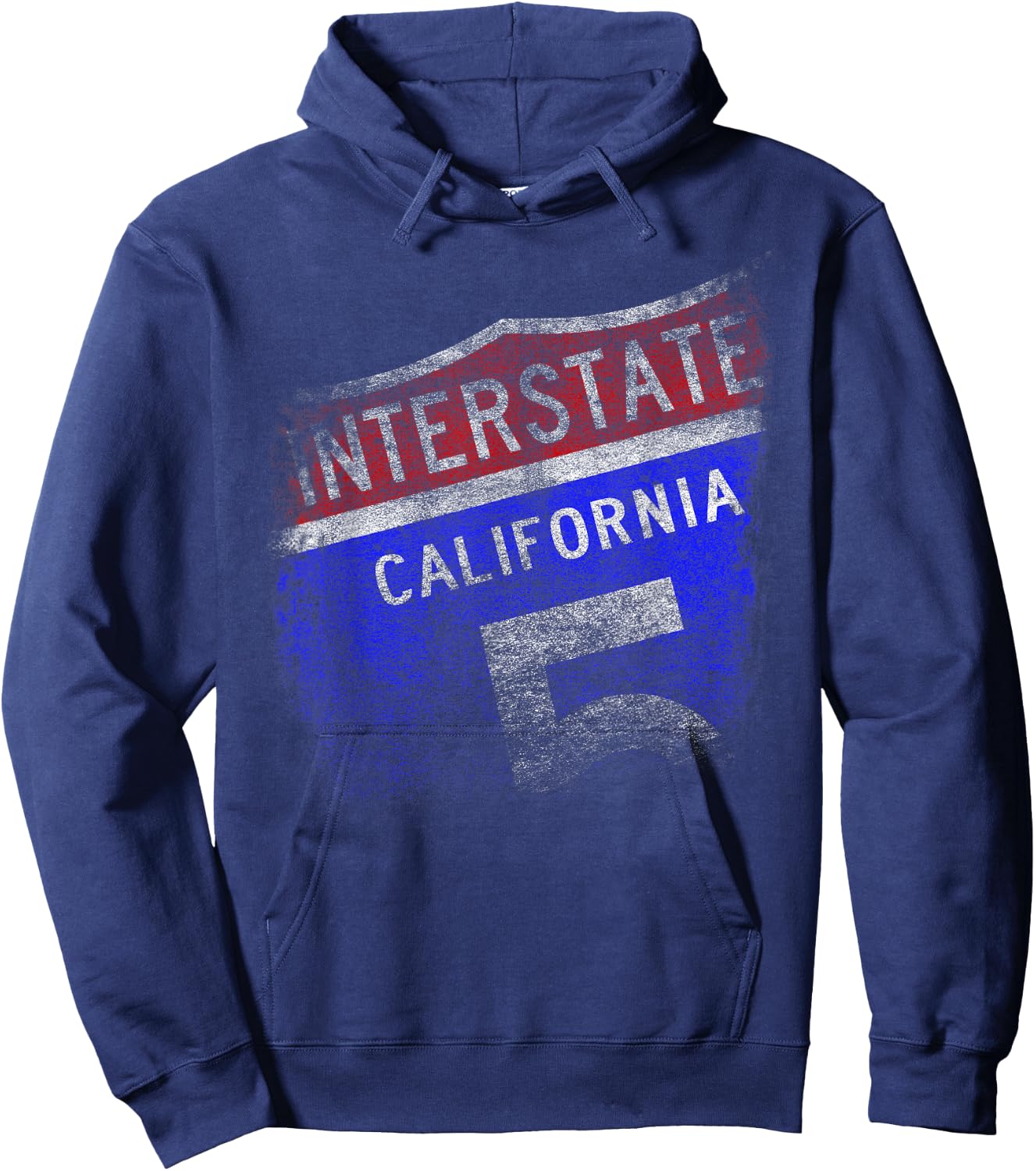 I Love California Interstate 5 Freeway Sign Road Hoodie - Hoodie | Navy