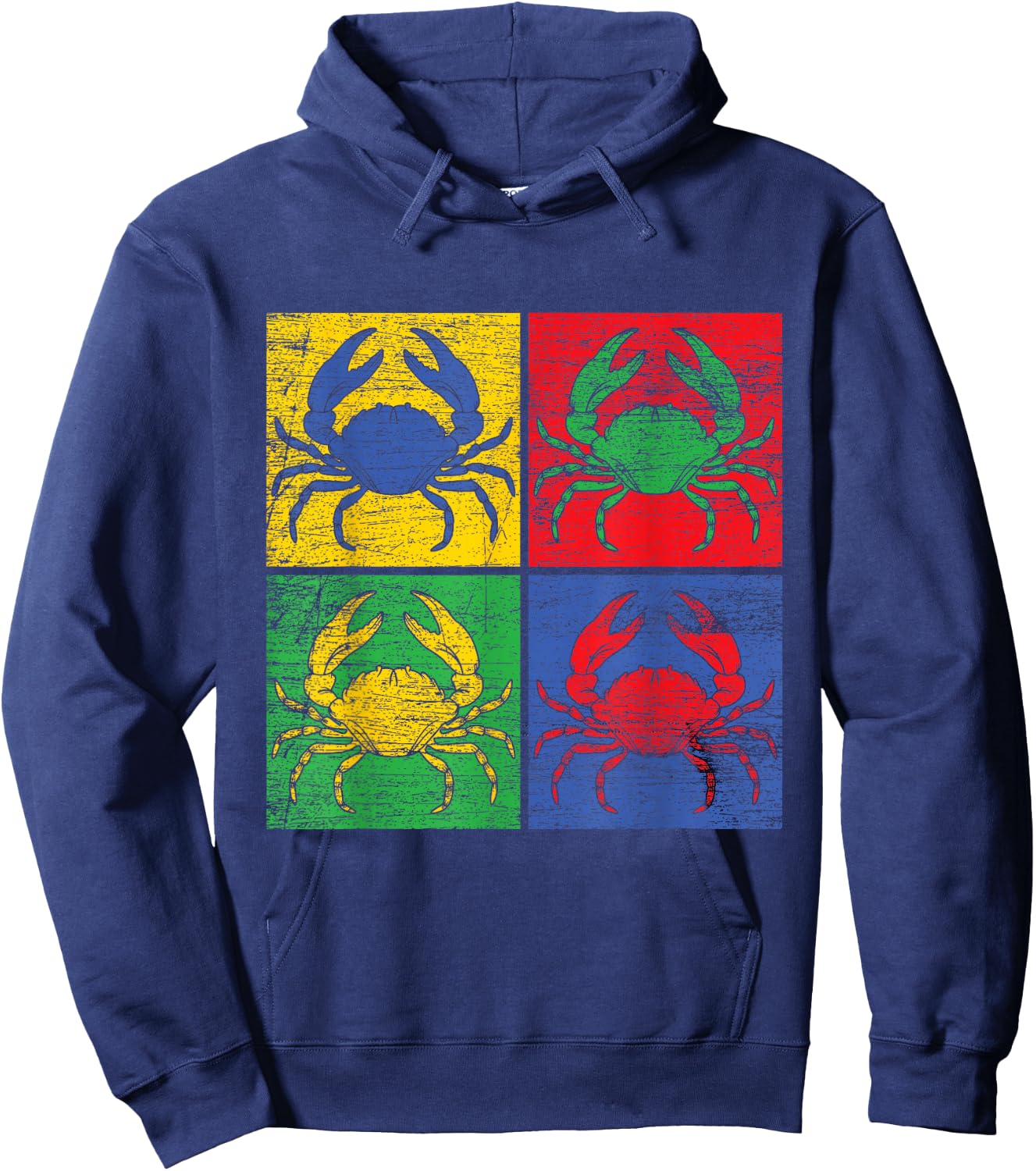 Crab Pop-Art Shirt Vintage Hoodie - Hoodie | Navy