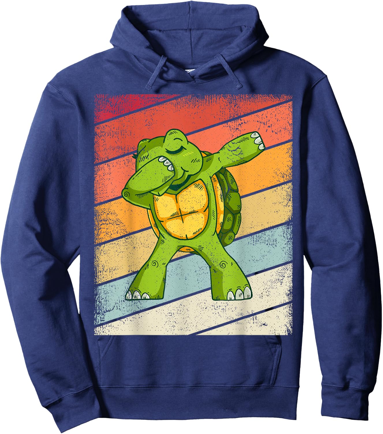 Vintage Turtle Dabbing Retro Dab Dance Turtles Kids Youth Hoodie - Hoodie | Navy