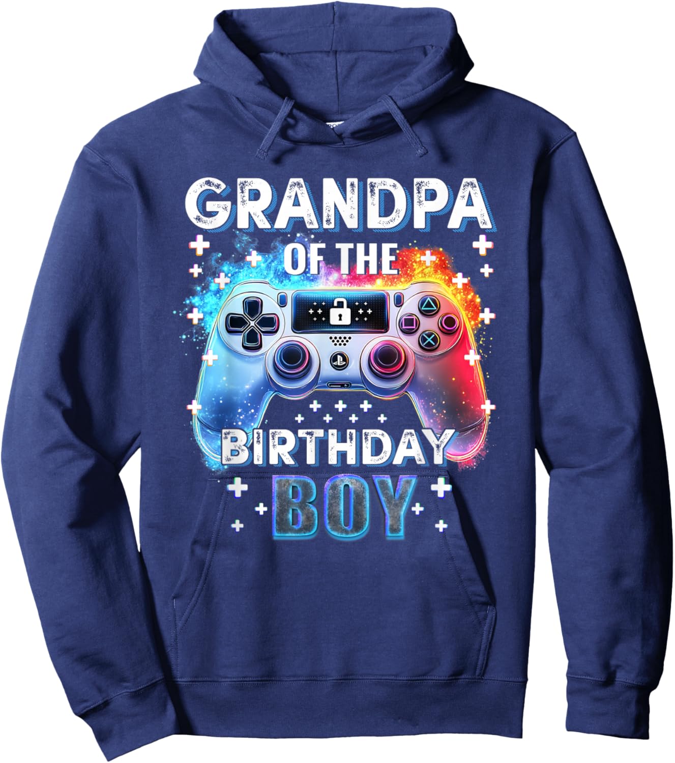 Grandpa of the Birthday Boy Video Gamer Birthday Hoodie - Hoodie | Navy
