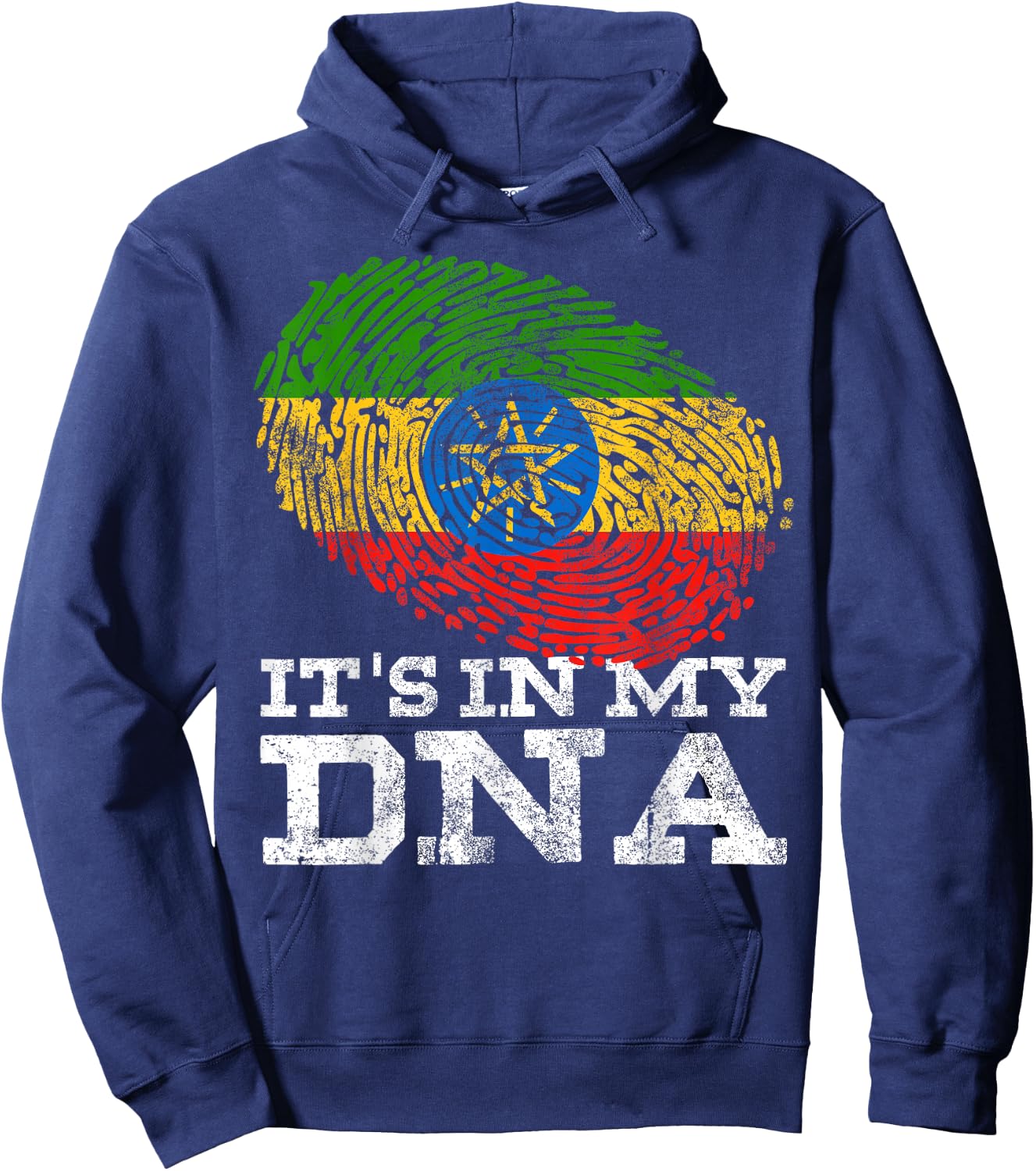 It's in My DNA Ethiopian Gifts Horn of Africa Ethiopia Flag Hoodie - Hoodie | Navy