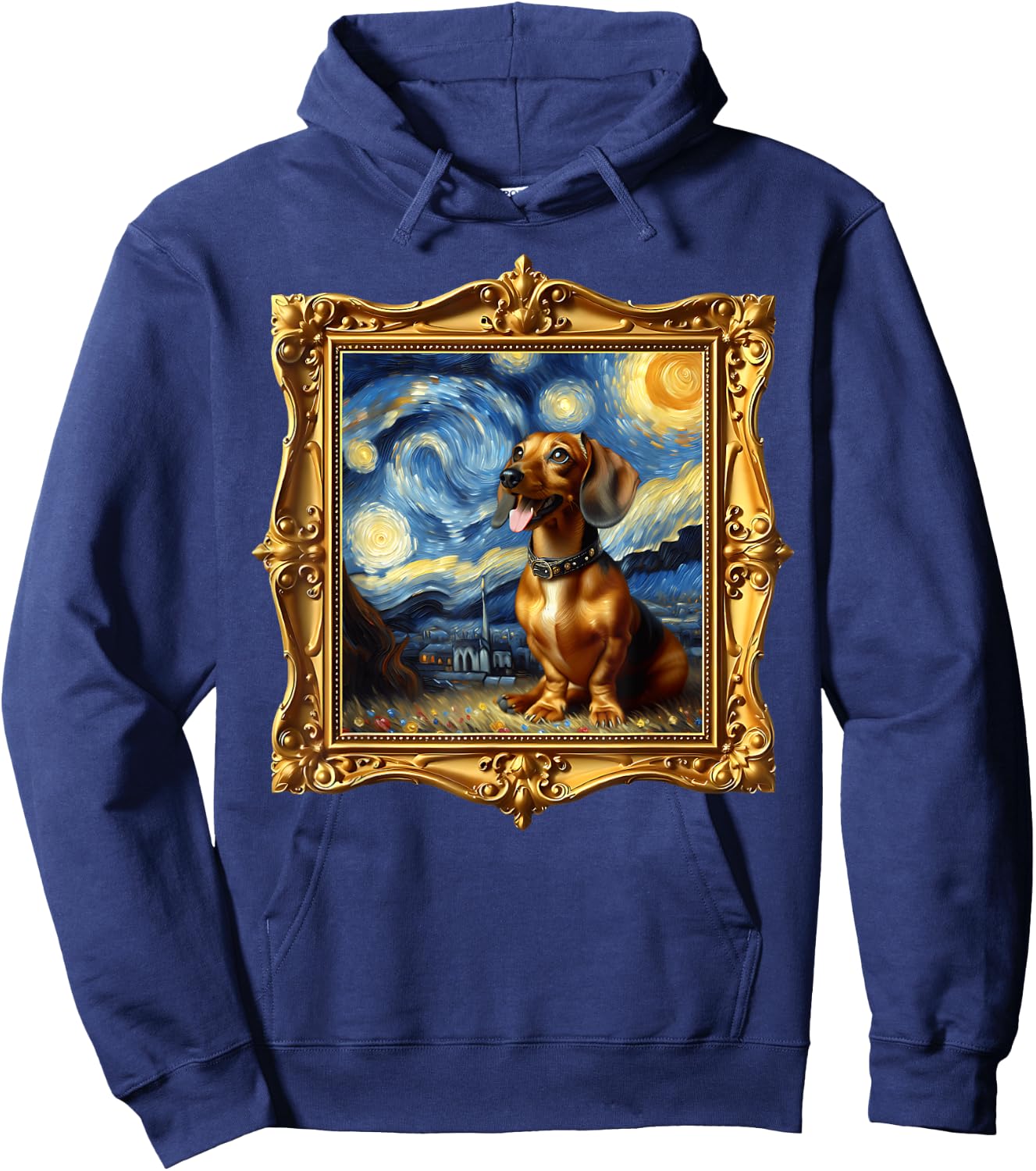 Dachshund Starry Night Dachshund Hoodie - Hoodie | Navy