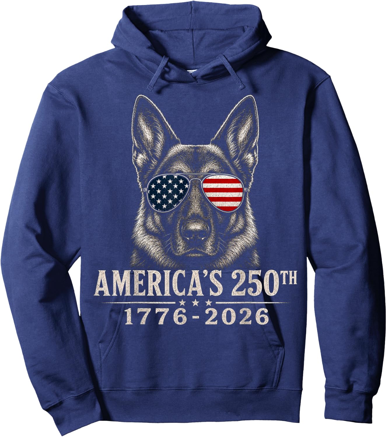 German Shepherd America 250th Anniversary Patriotic 4th July Hoodie - Hoodie | Navy