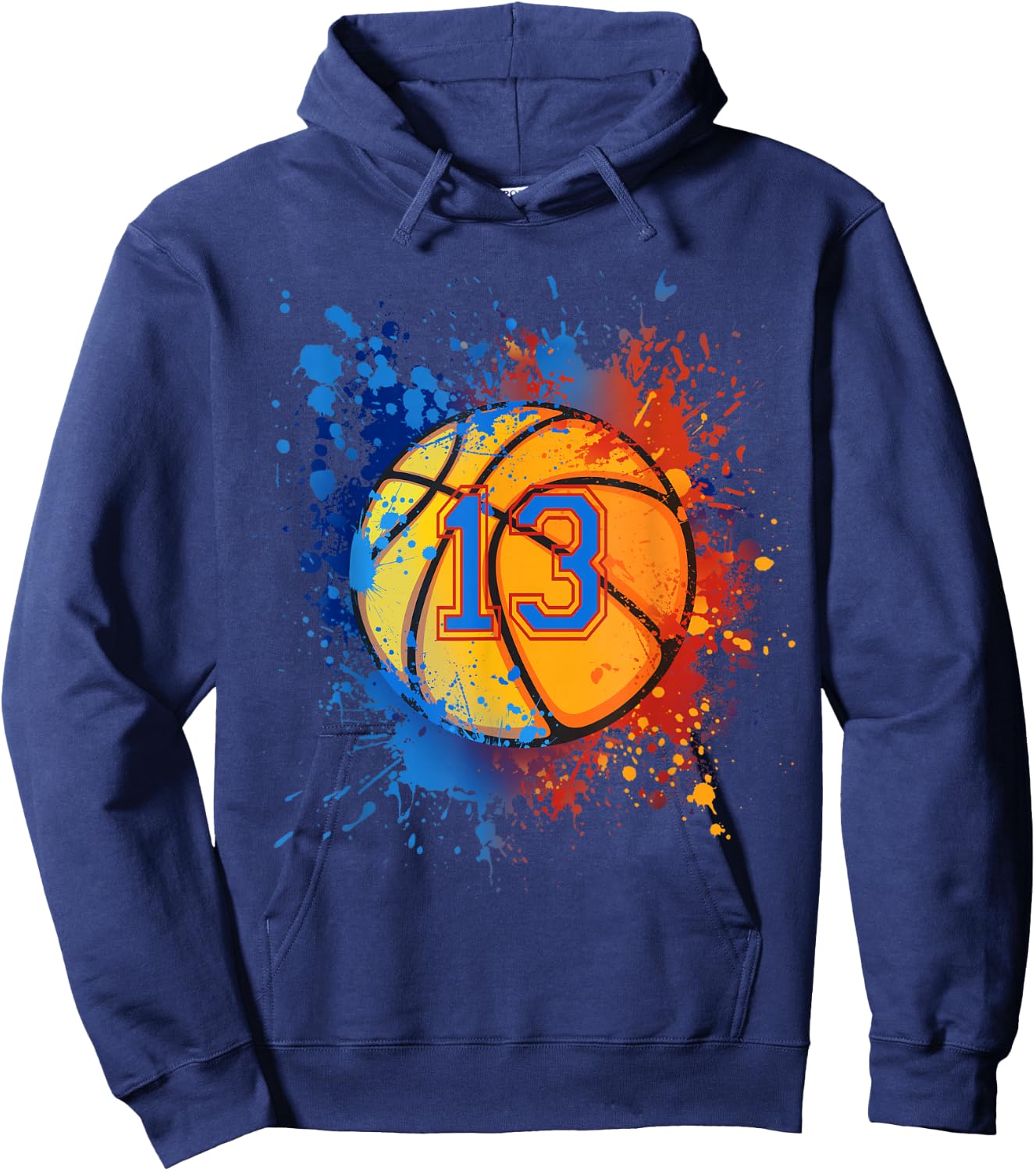 13 Years Old 13th Birthday Basketball Gift Boys Party Hoodie - Hoodie | Navy